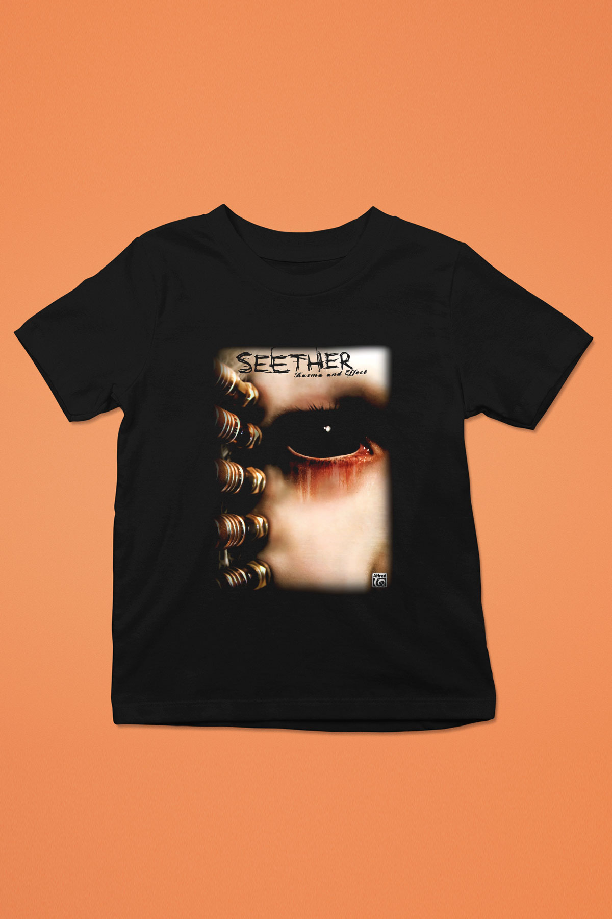Seether Baskılı Siyah Unisex Çocuk Tişört