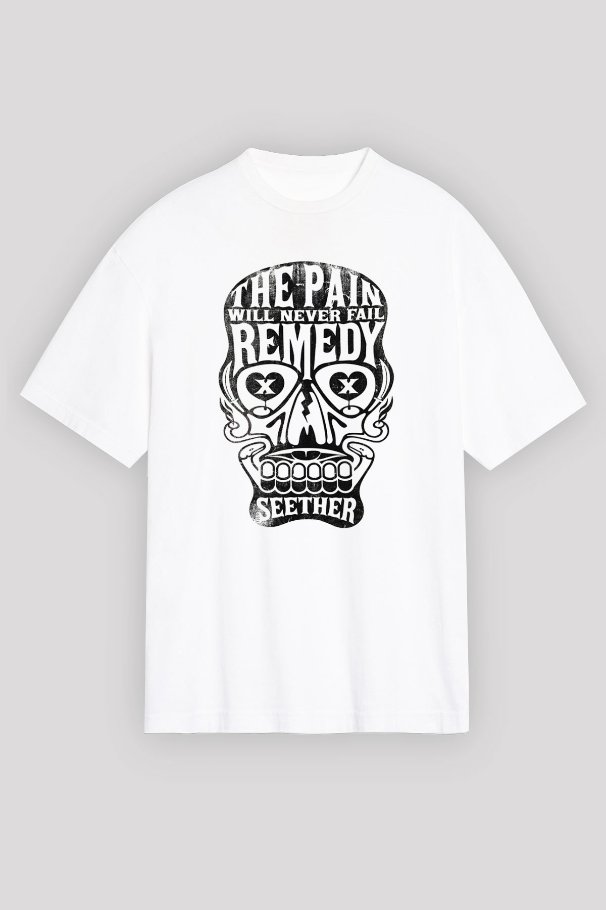 Seether Beyaz Unisex Oversize Tişört T-Shirt