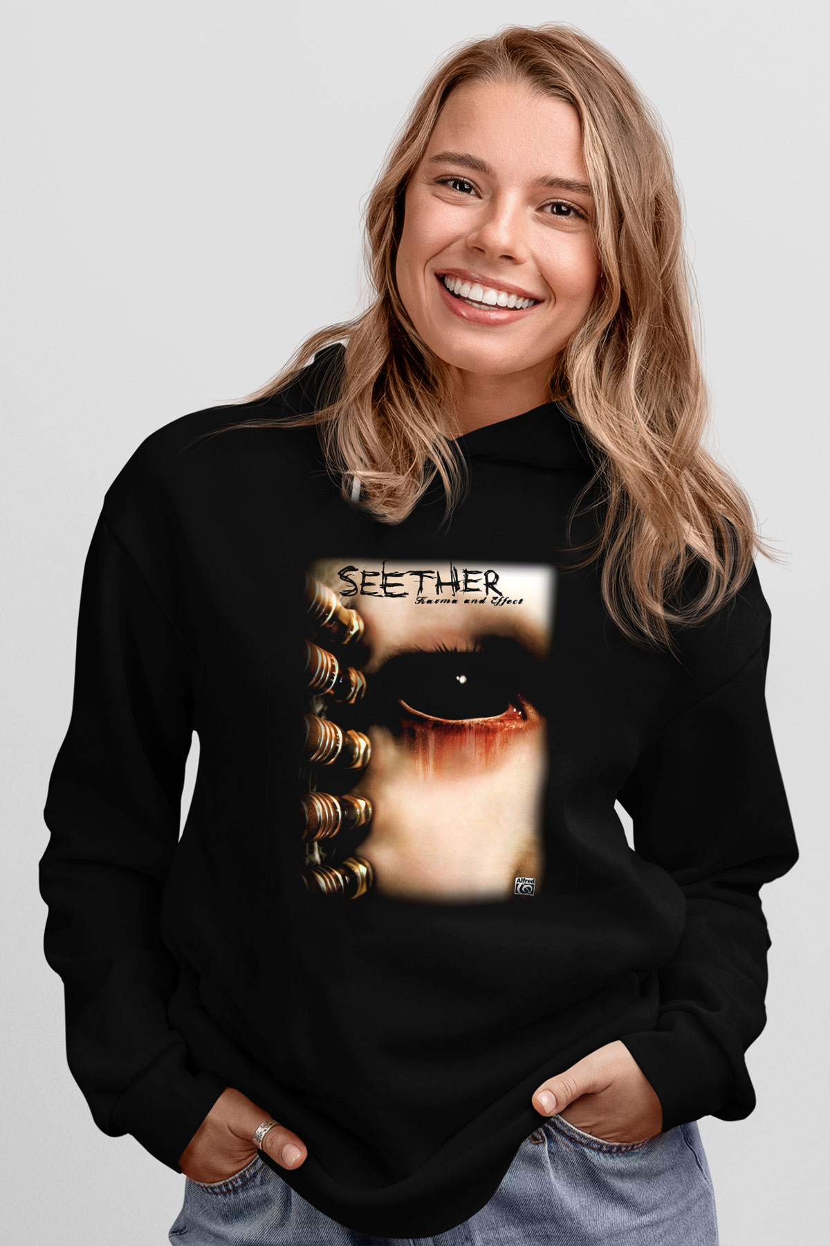 Seether Siyah Unisex Kapşonlu Sweatshirt