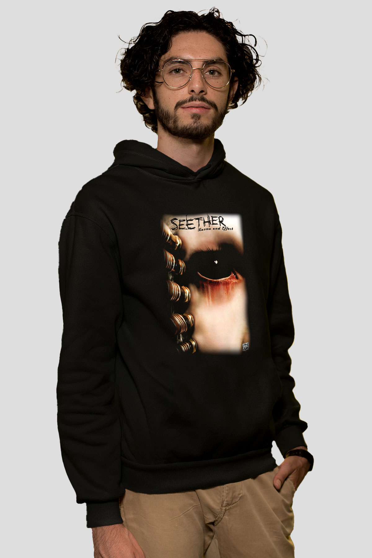 Seether Siyah Unisex Kapşonlu Sweatshirt