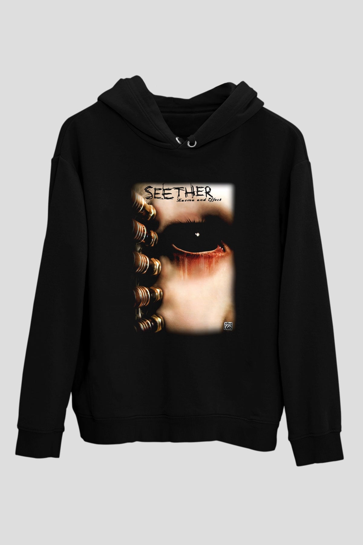 Seether Siyah Unisex Kapşonlu Sweatshirt