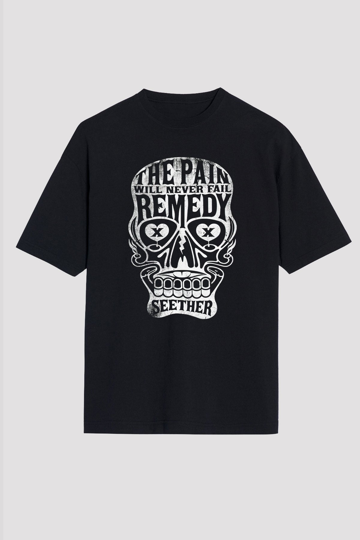 Seether Siyah Unisex Oversize Tişört T-Shirt