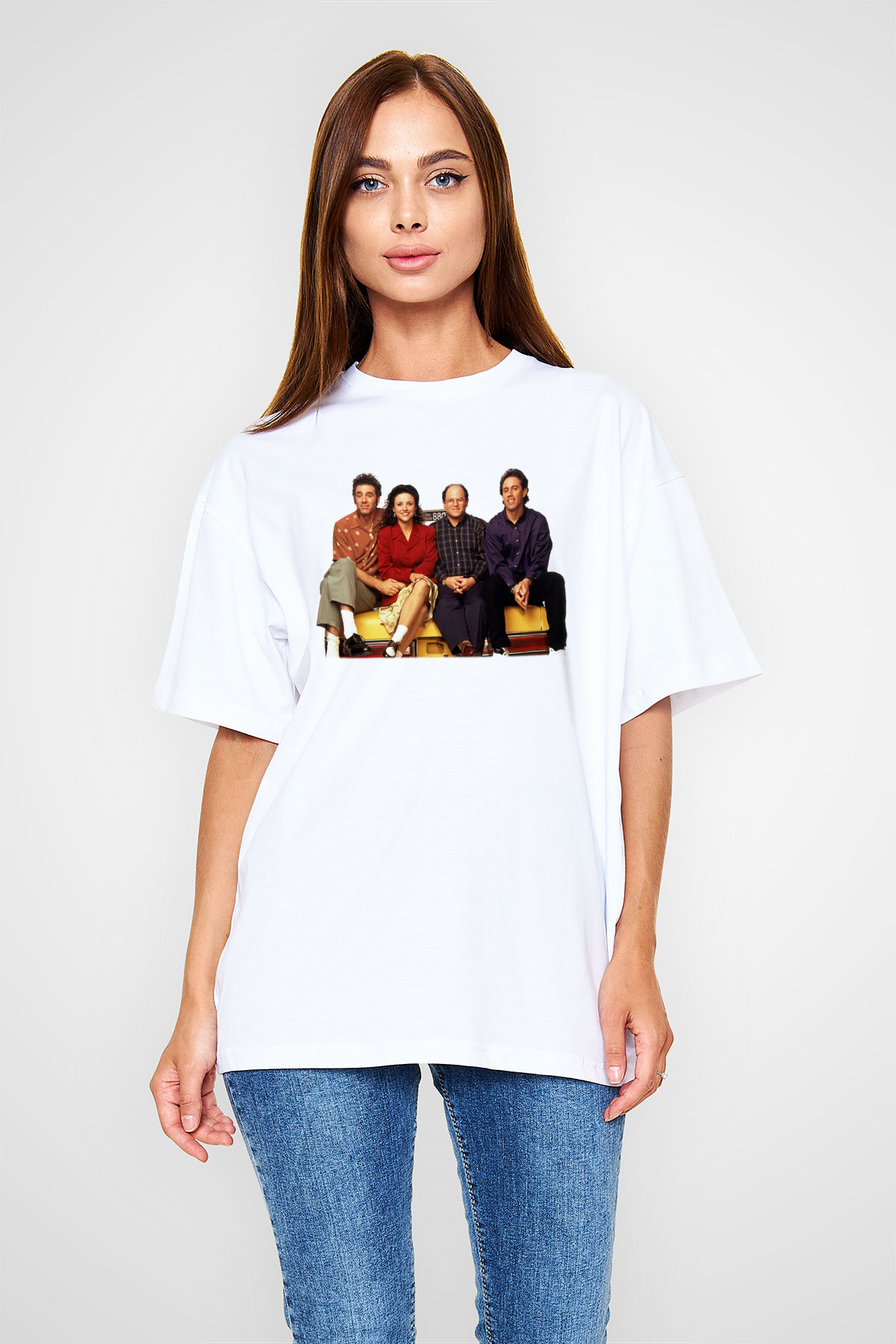 Seinfeld Beyaz Unisex Oversize Tişört T-Shirt