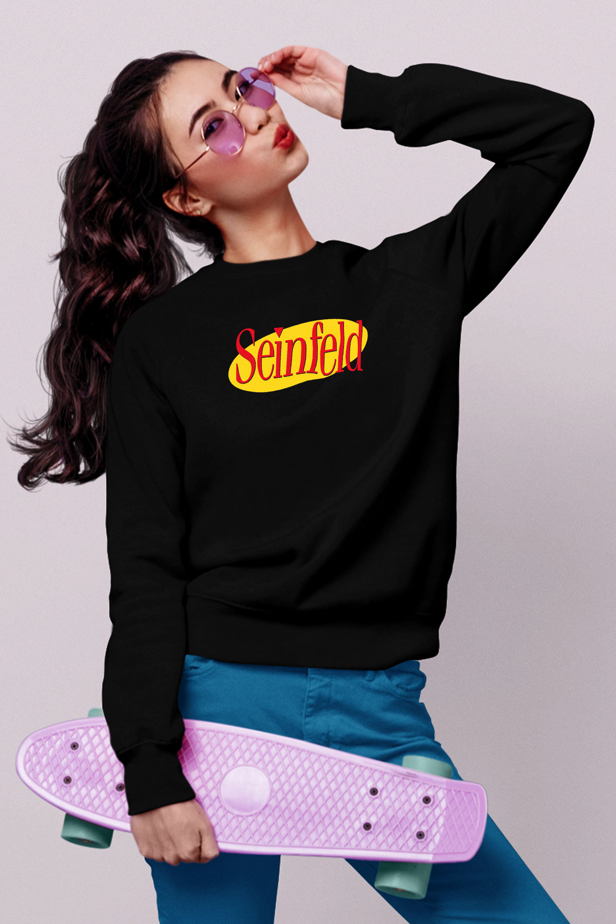 Seinfeld Siyah Unisex Sweatshirt