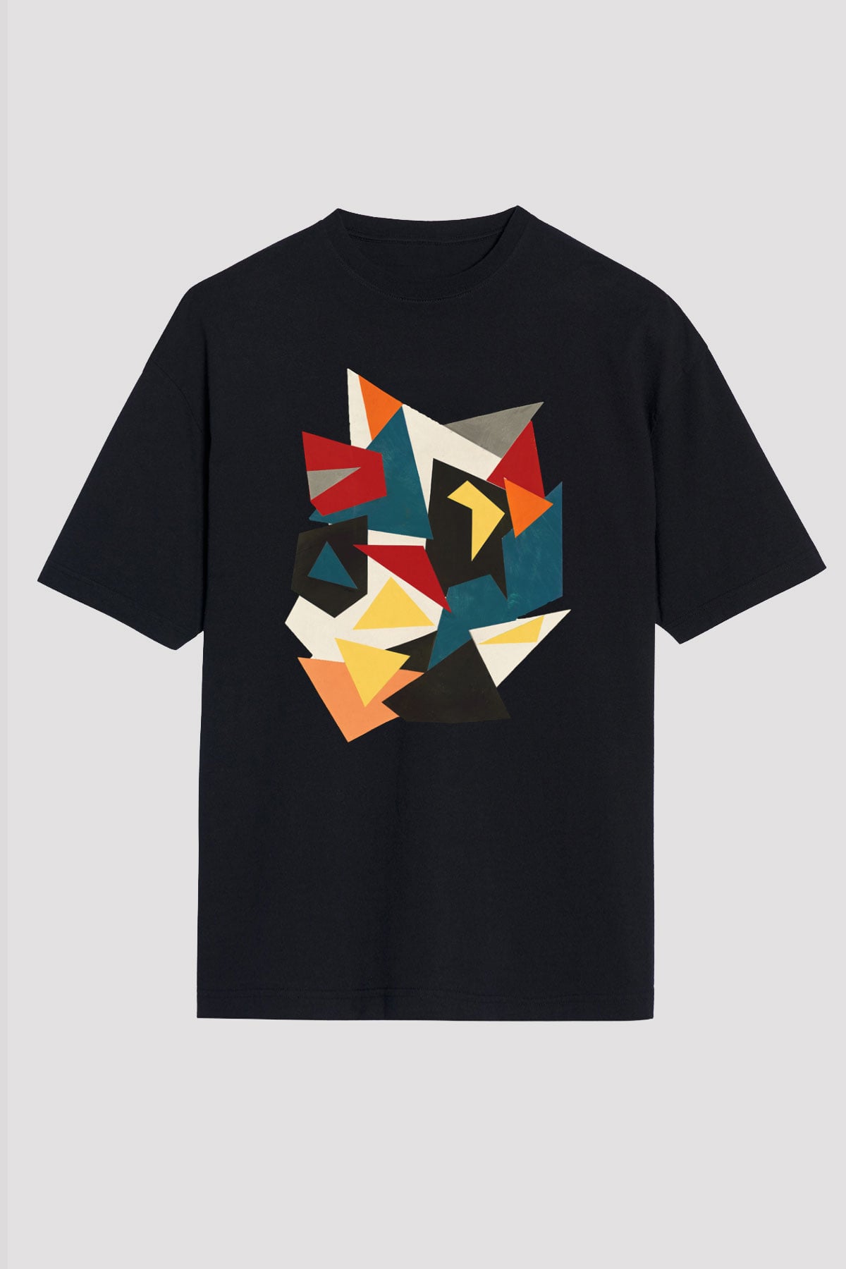 Şekil Siyah Unisex Oversize Tişört T-Shirt
