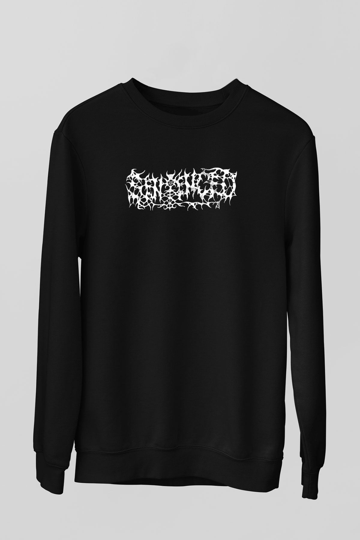 Sentenced Baskılı Unisex Siyah Sweatshirt