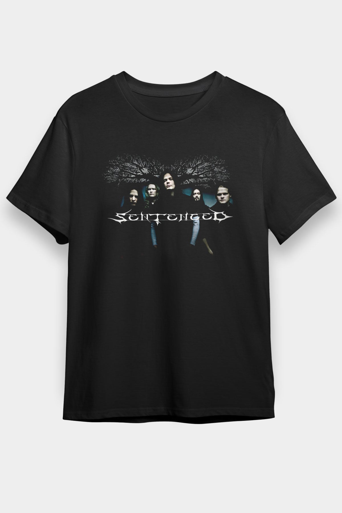 Sentenced Baskılı Unisex Siyah Tişört - Tshirt