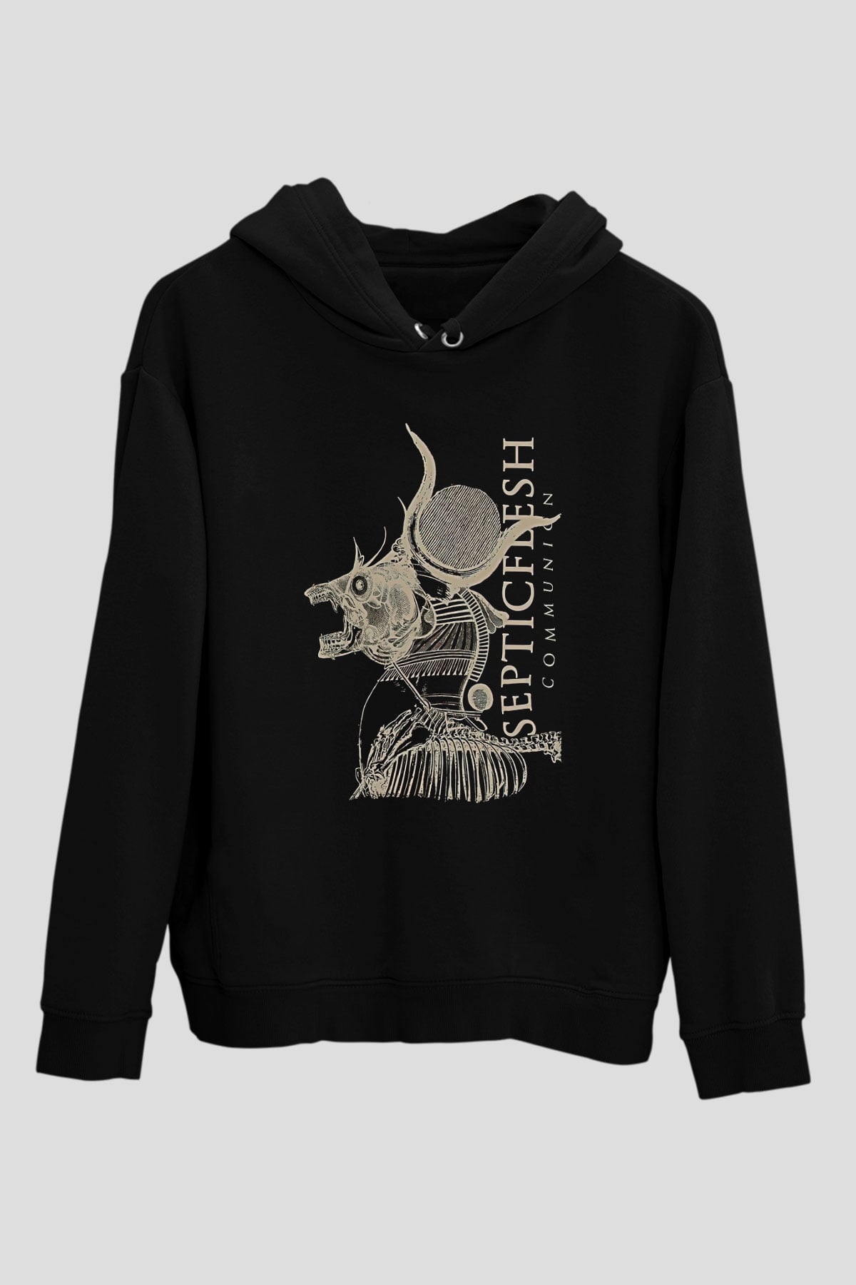 Septicflesh Baskılı Unisex Siyah Kapüşonlu Sweatshirt