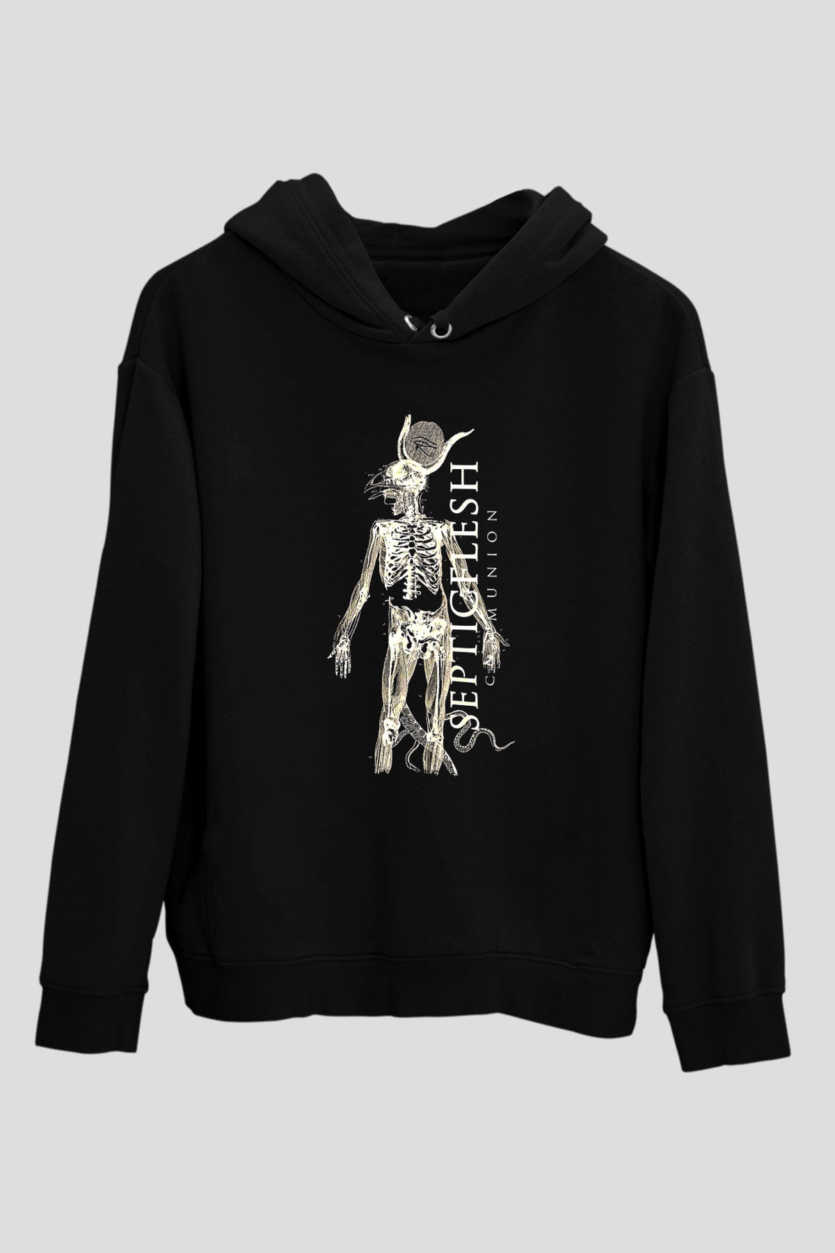 Septicflesh Baskılı Unisex Siyah Kapüşonlu Sweatshirt
