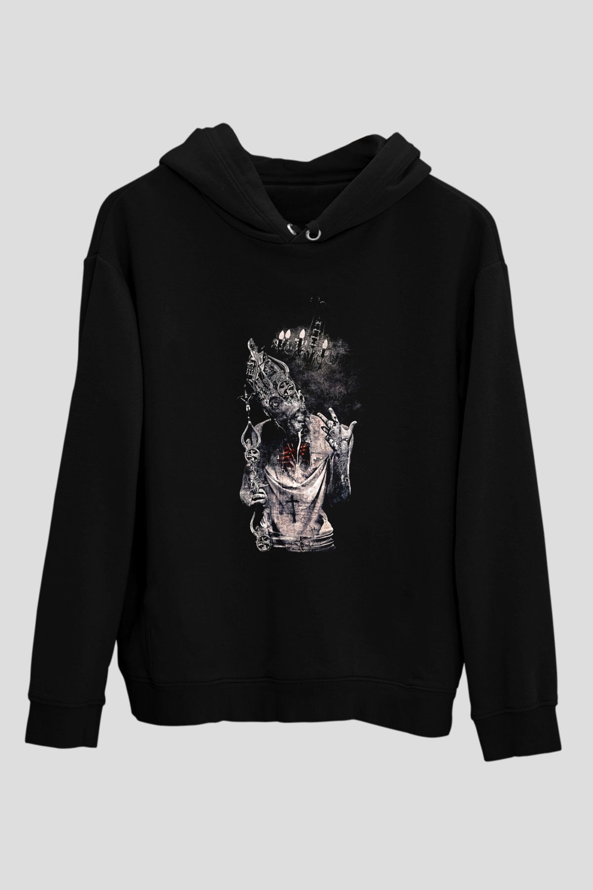 Septicflesh Baskılı Unisex Siyah Kapüşonlu Sweatshirt