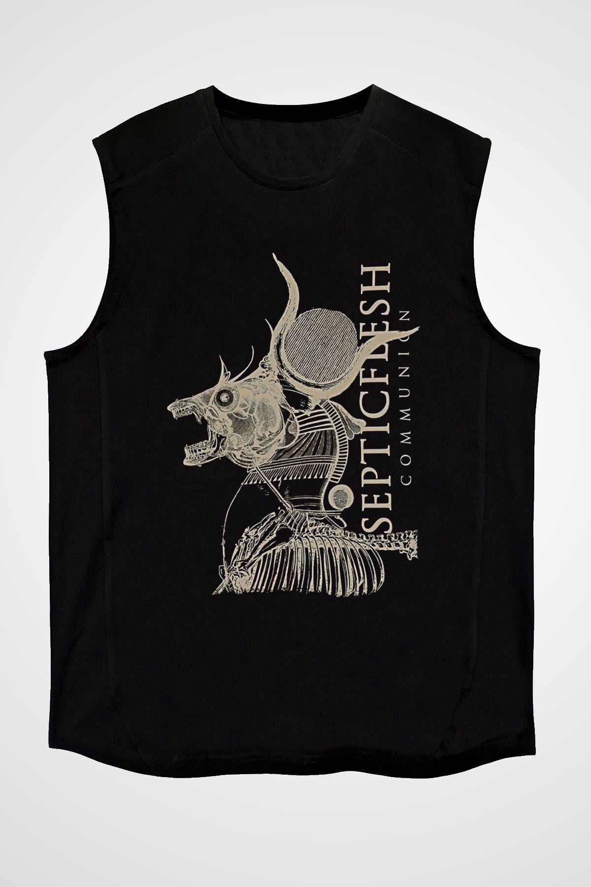 Septicflesh Baskılı Unisex Siyah Kolsuz Tişört - Tshirt