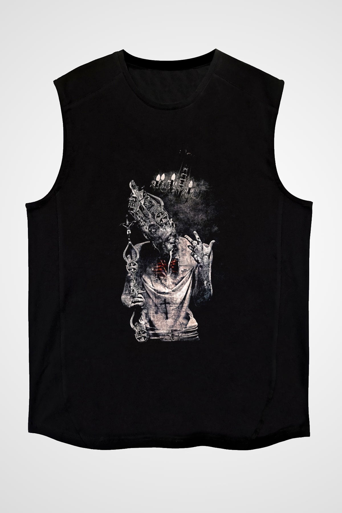 Septicflesh Baskılı Unisex Siyah Kolsuz Tişört - Tshirt