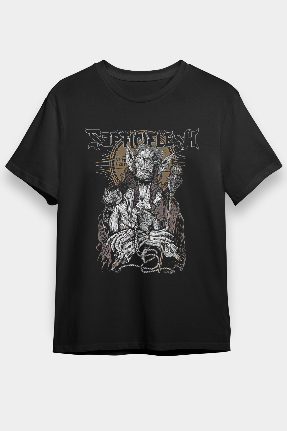 Septicflesh Baskılı Unisex Siyah Tişört - Tshirt