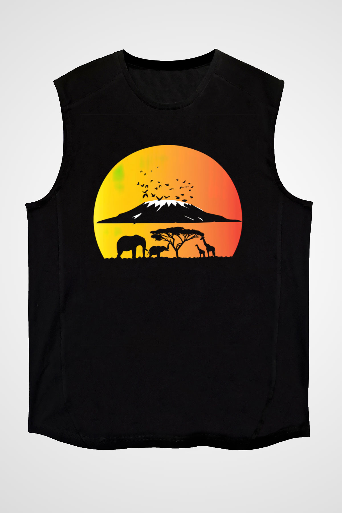 Serengeti Milli Park Siyah Unisex Kolsuz Tişört