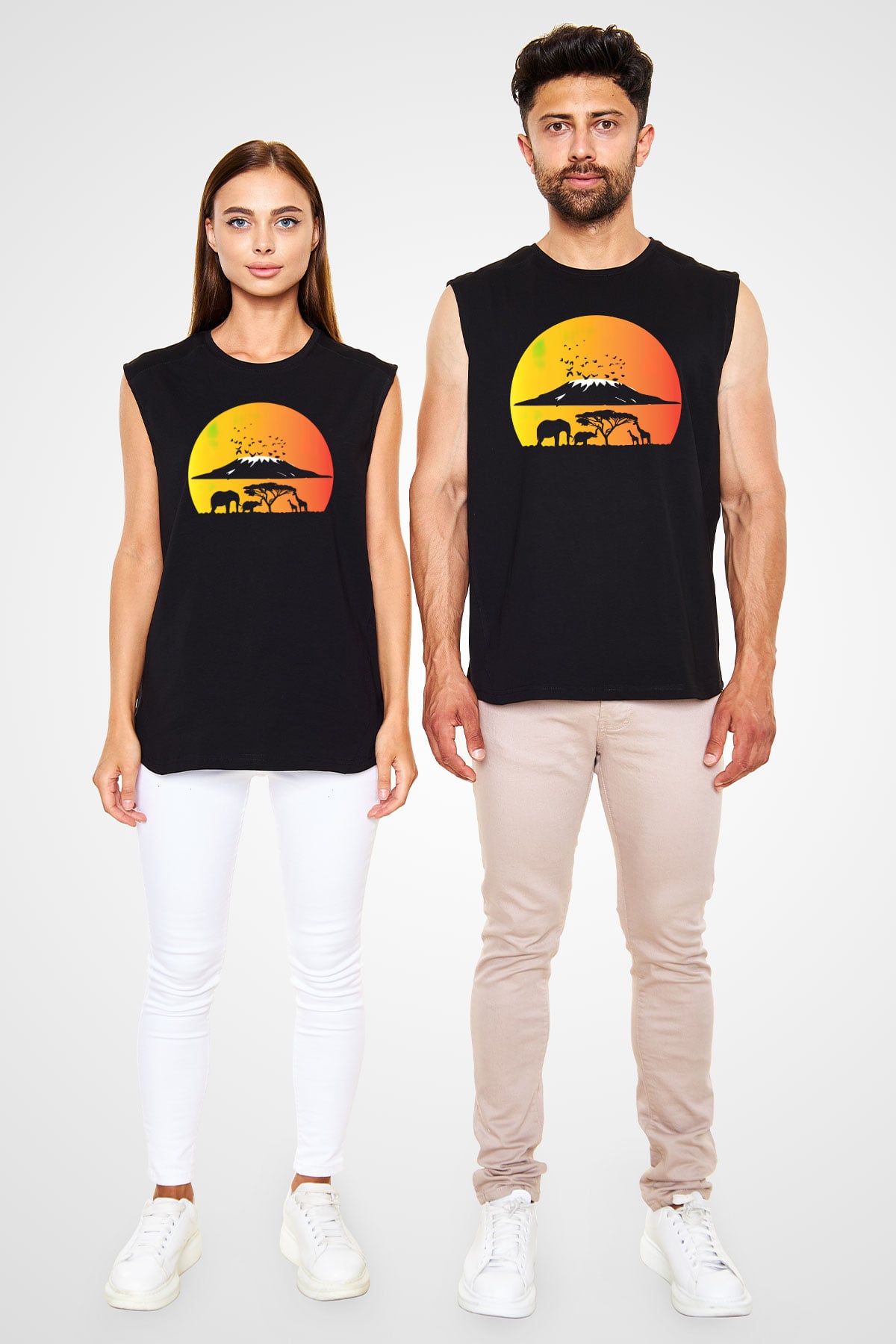 Serengeti Milli Park Siyah Unisex Kolsuz Tişört