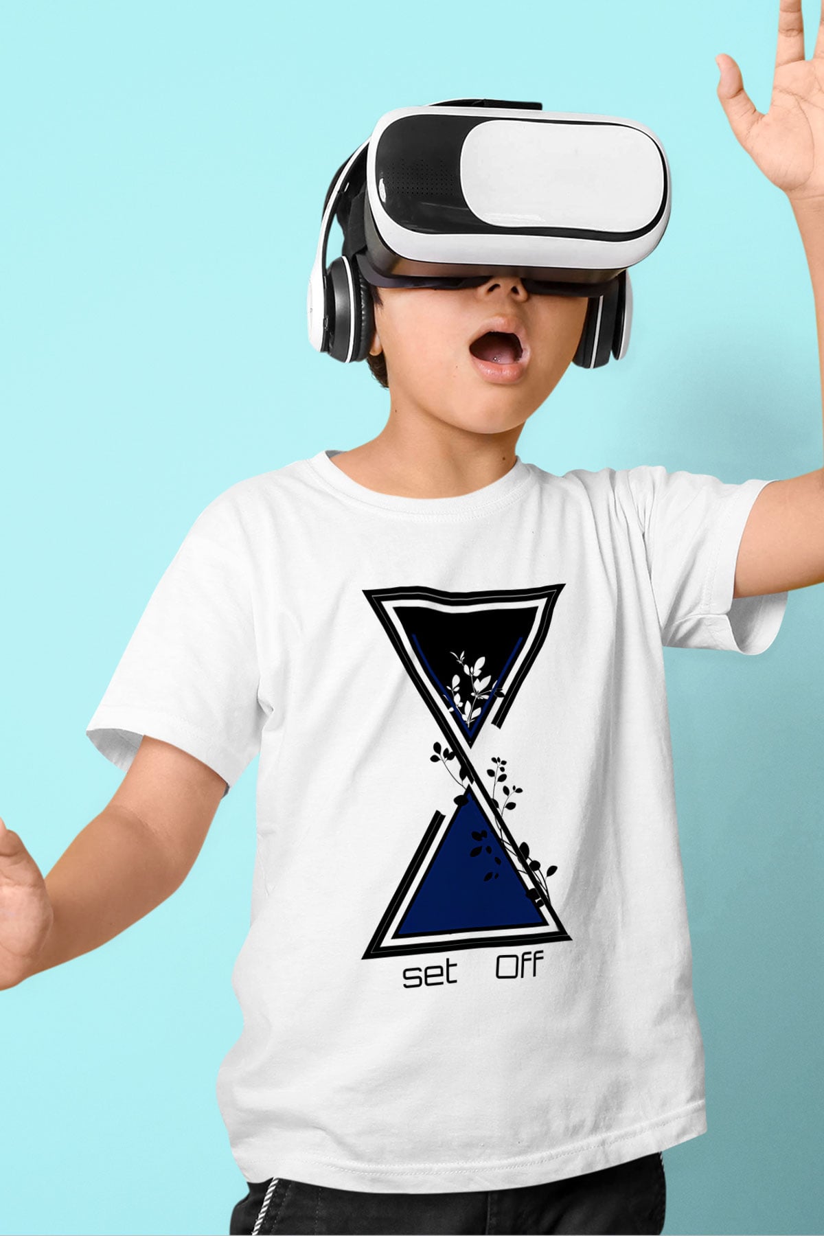Set it off  Baskılı Beyaz Unisex Beyaz Çocuk Tişört - Tshirt