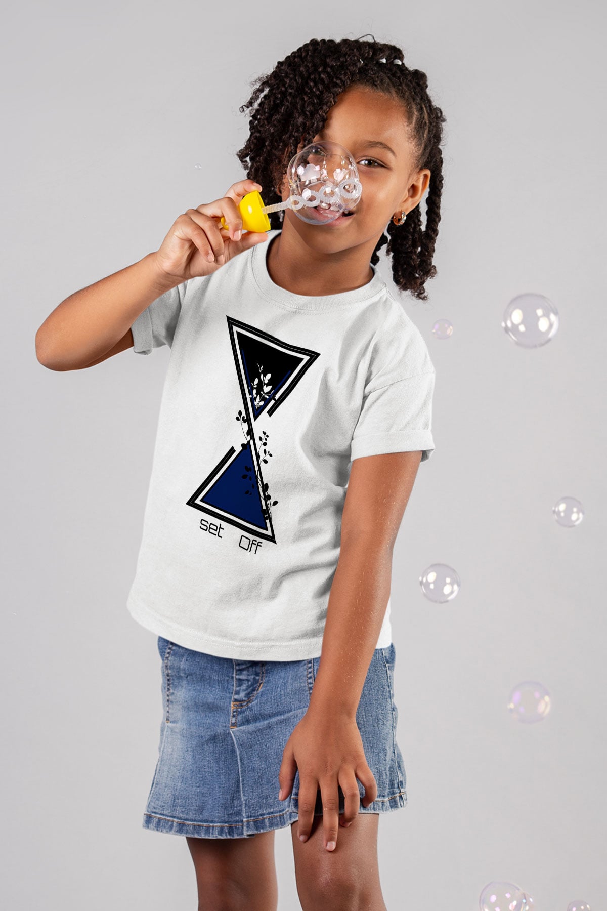 Set it off  Baskılı Beyaz Unisex Beyaz Çocuk Tişört - Tshirt