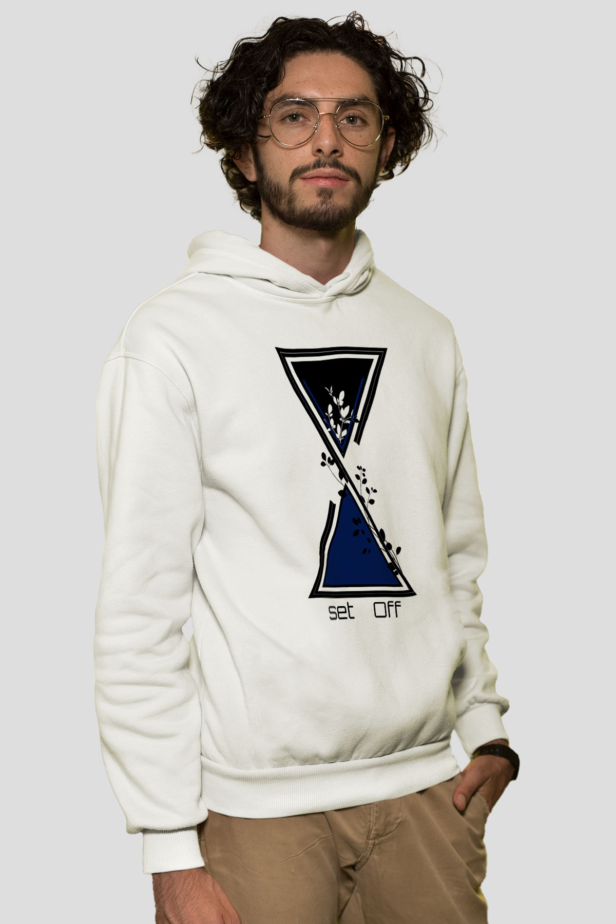 Set it off  Baskılı Beyaz Unisex Kapüşonlu Sweatshirt