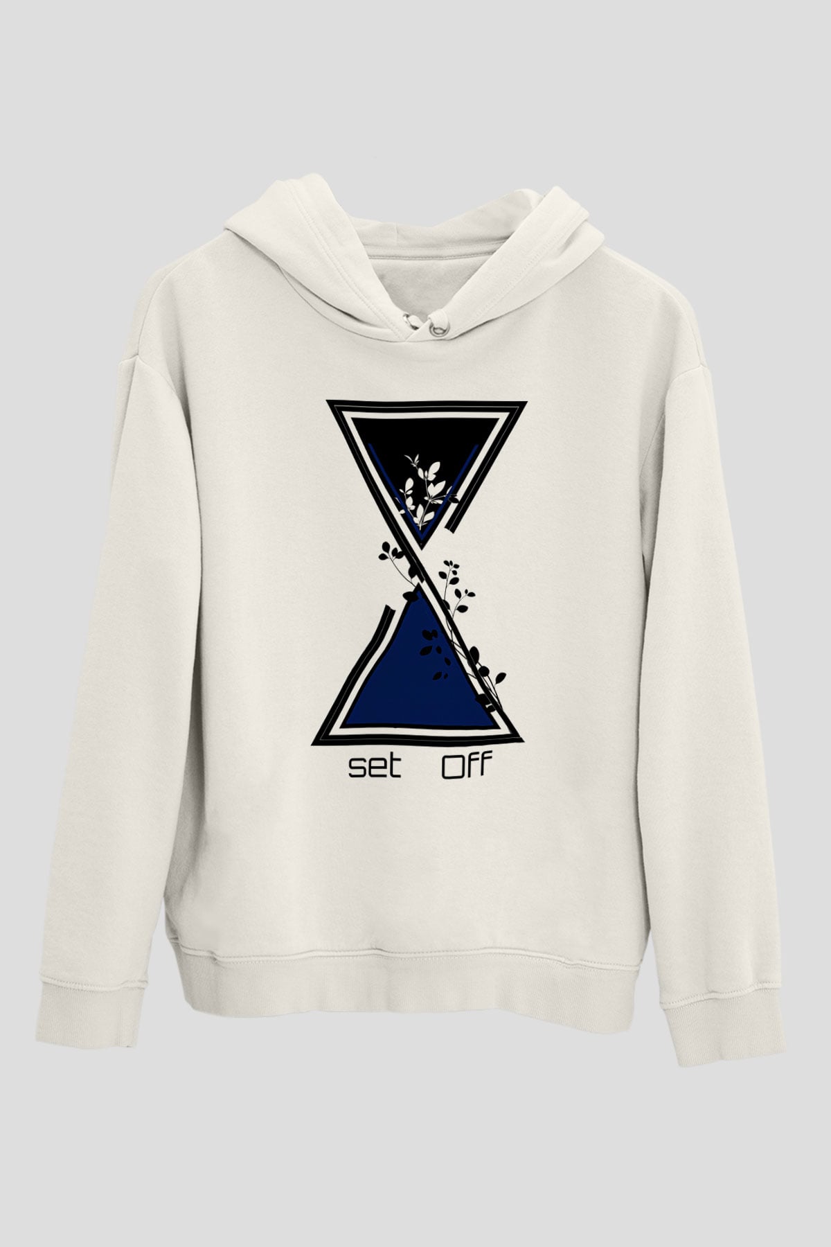 Set it off  Baskılı Beyaz Unisex Kapüşonlu Sweatshirt