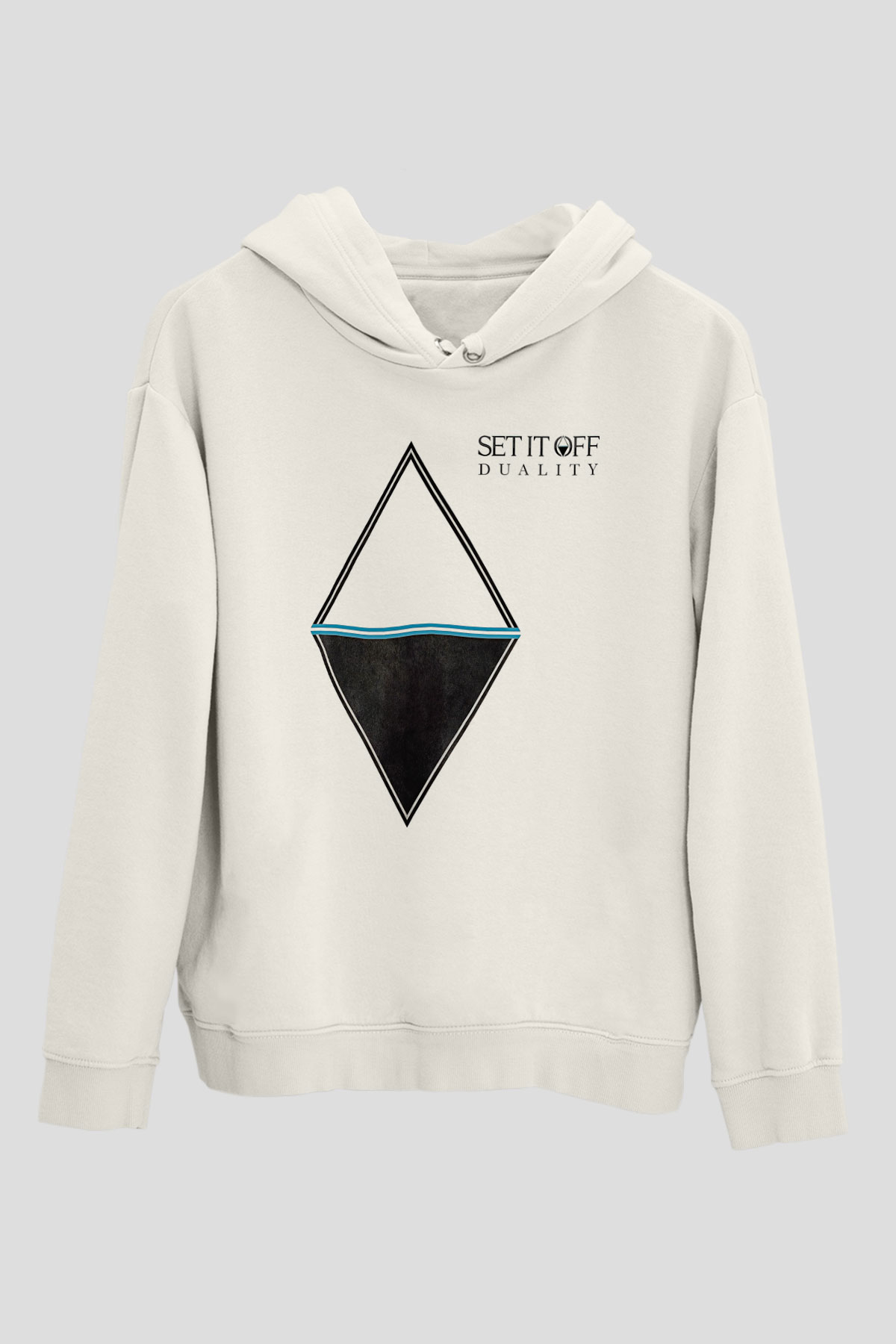 Set it off  Baskılı Beyaz Unisex Kapüşonlu Sweatshirt