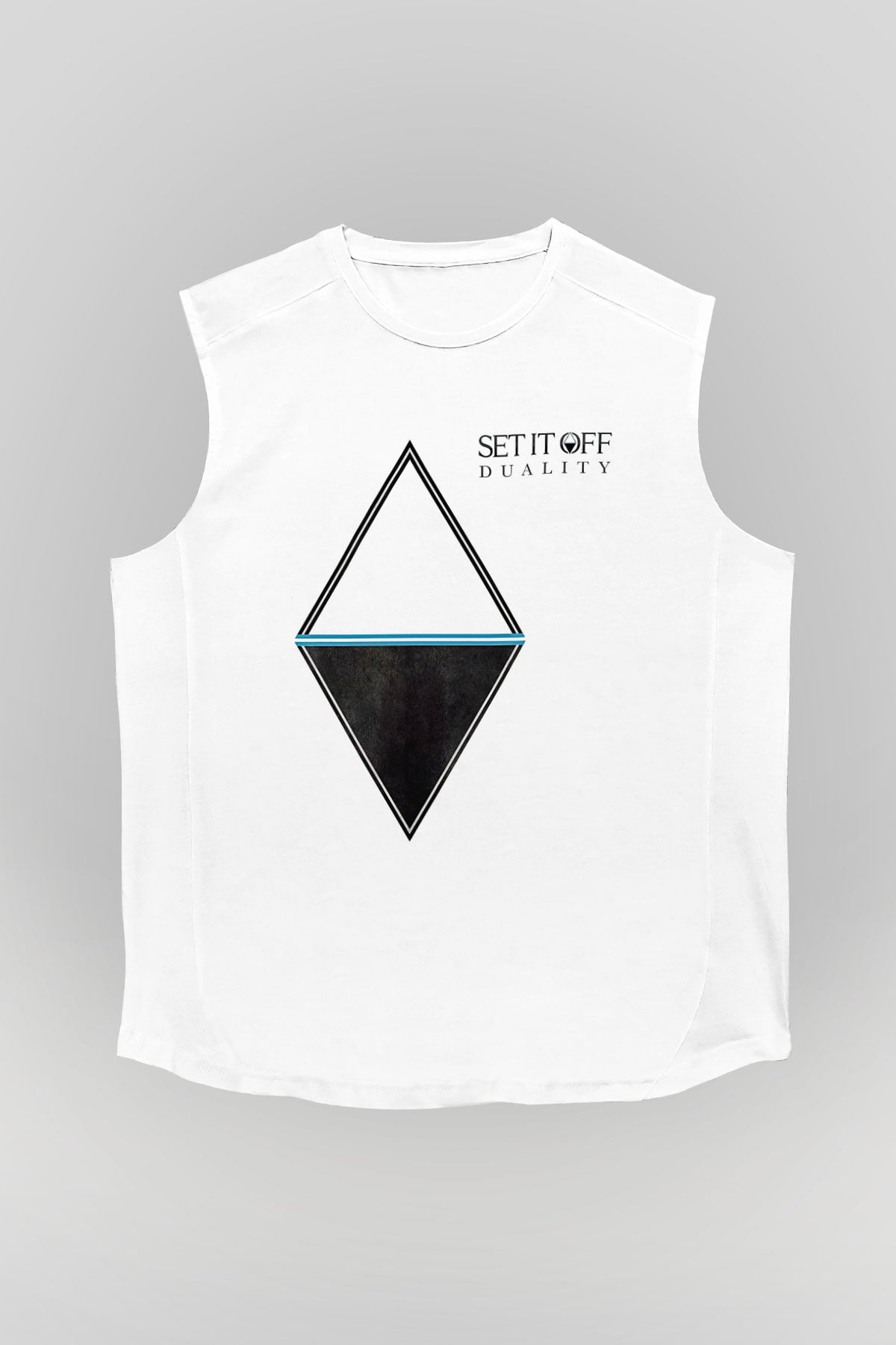 Set it off  Baskılı Beyaz Unisex Kolsuz Tişört - Tshirt