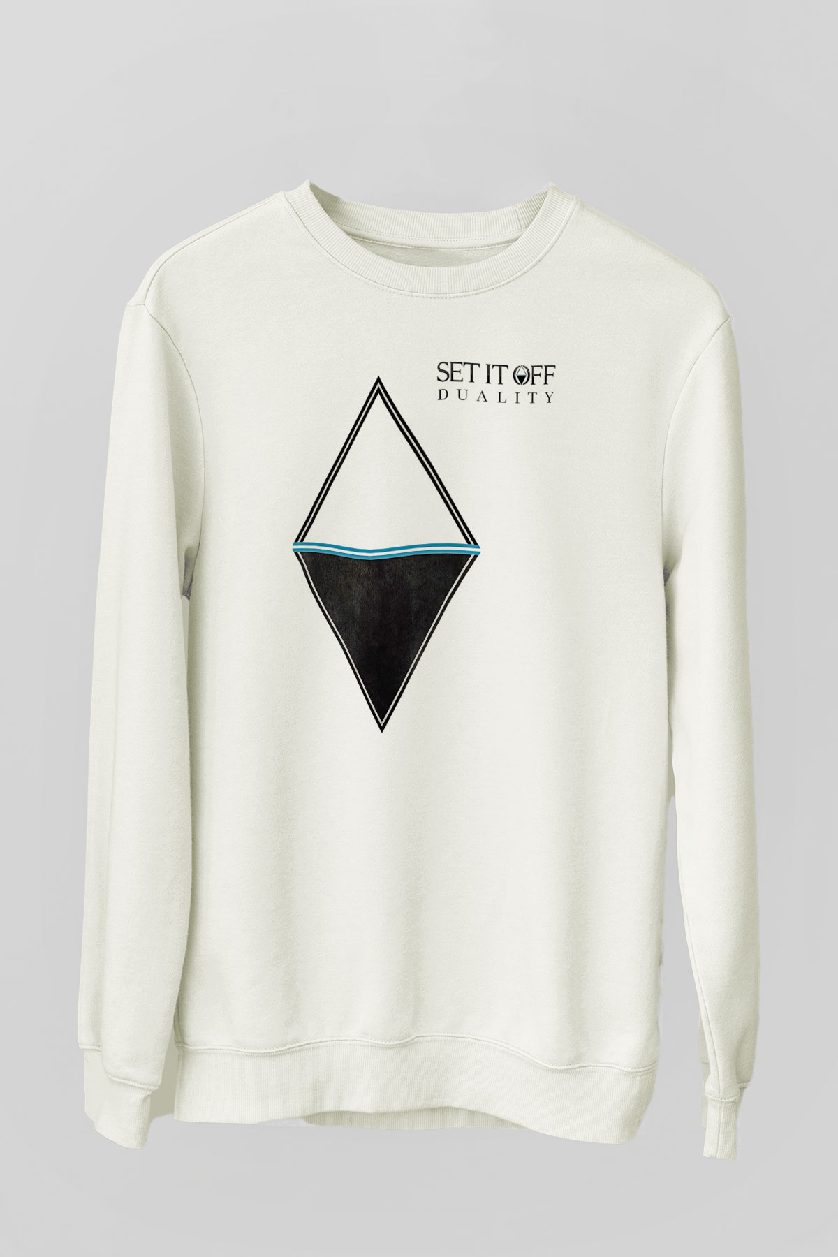 Set it off  Baskılı Beyaz Unisex Sweatshirt