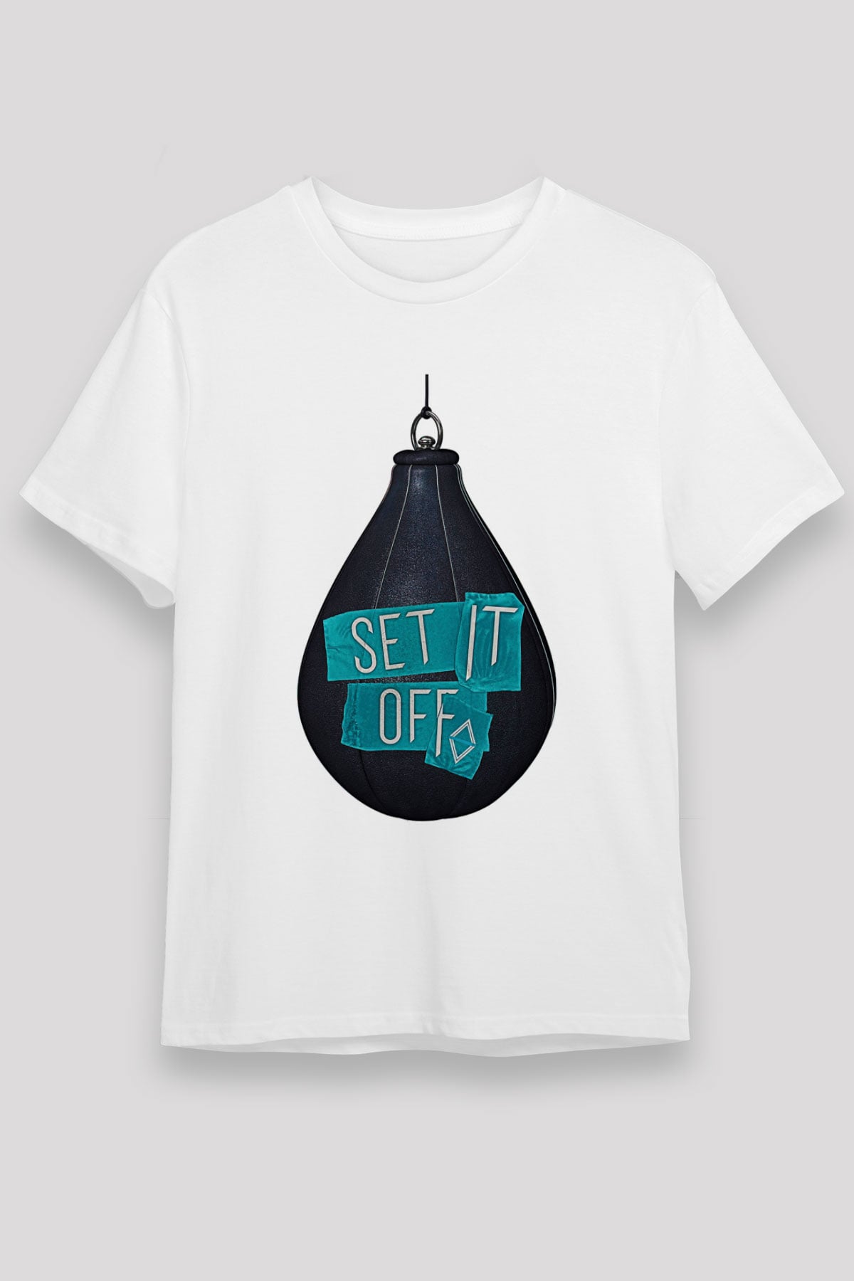 Set it off  Baskılı Unisex Beyaz Tişört - Tshirt