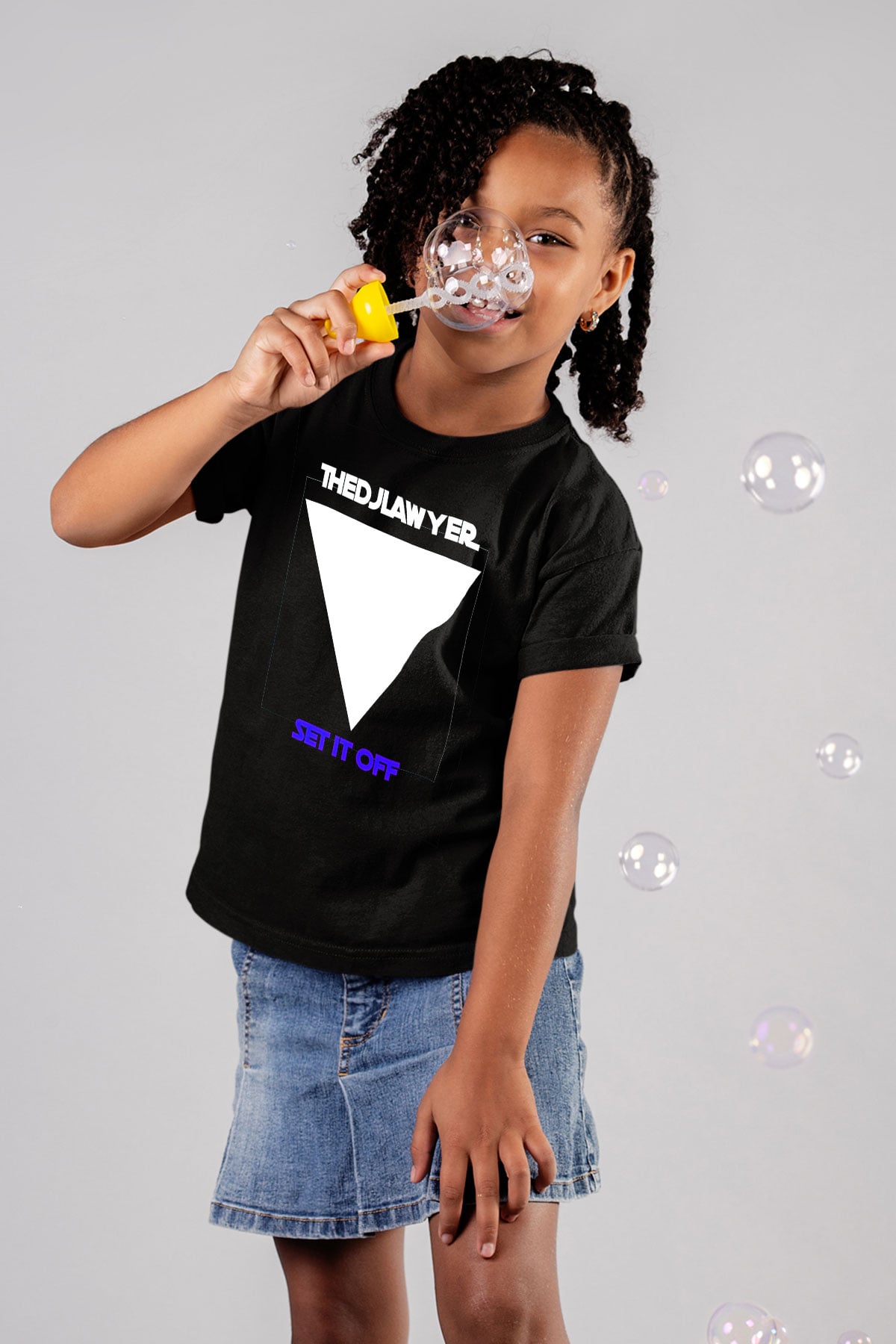 Set it off Baskılı Unisex Siyah Çocuk Tişört - Tshirt