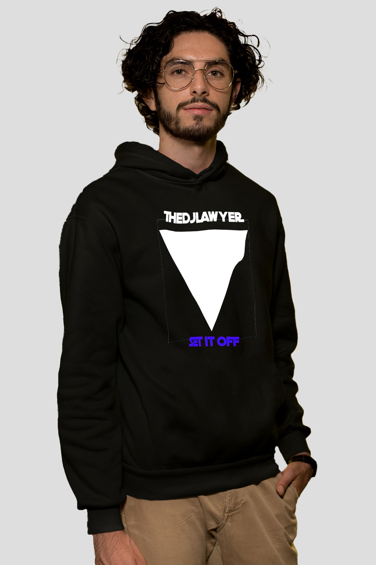 Set it off Baskılı Unisex Siyah Kapüşonlu Sweatshirt