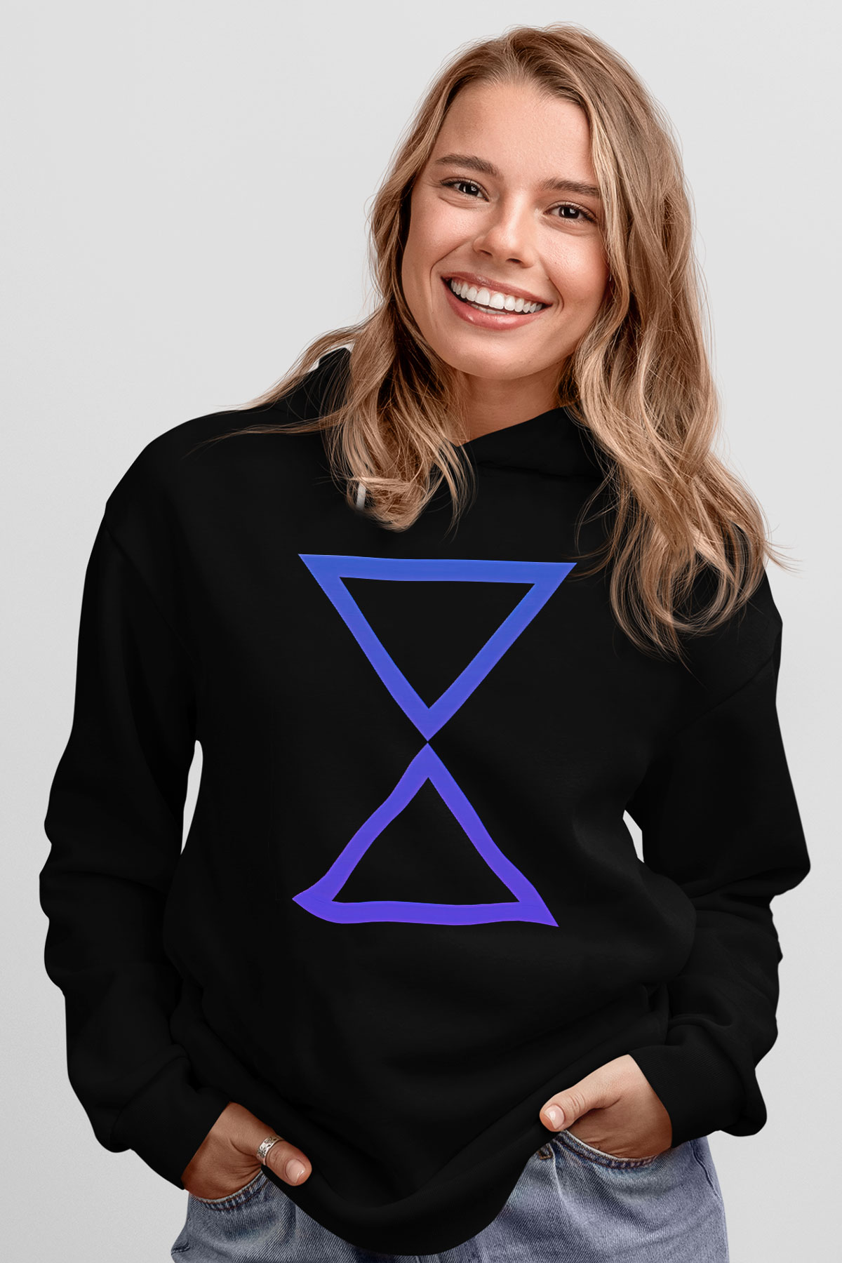 Set it off Baskılı Unisex Siyah Kapüşonlu Sweatshirt