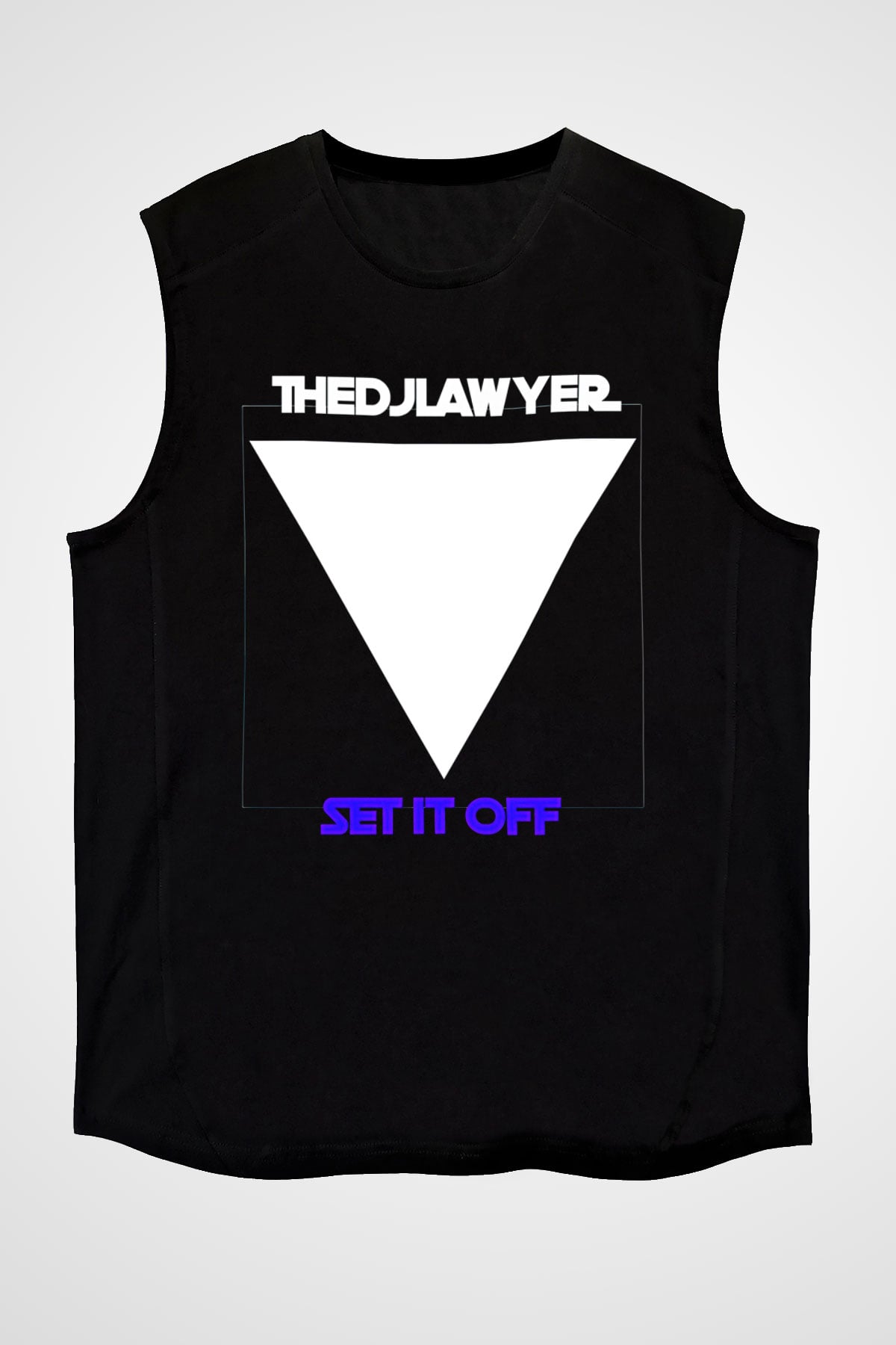 Set it off Baskılı Unisex Siyah Kolsuz Tişört - Tshirt