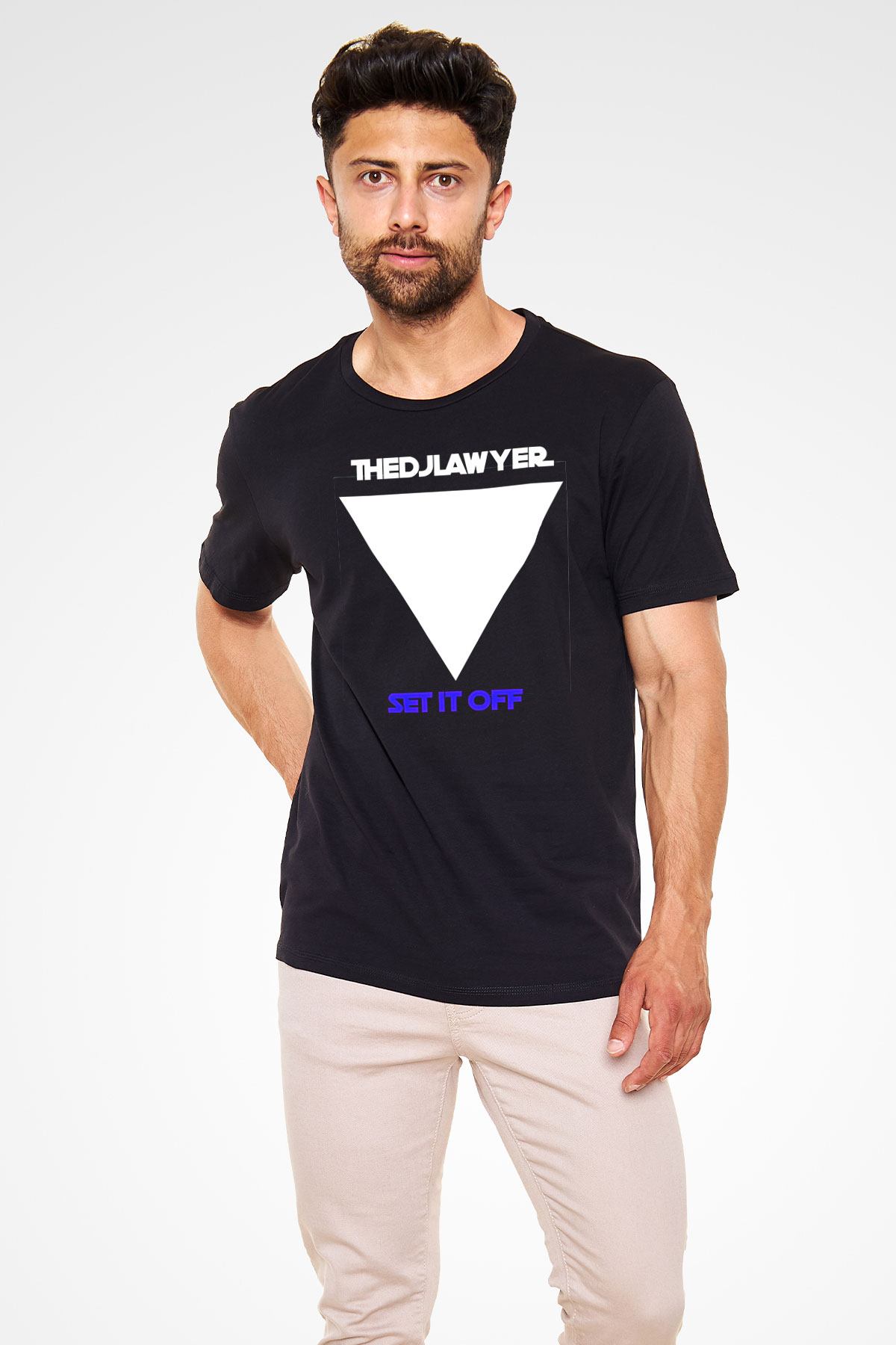 Set it off Baskılı Unisex Siyah Tişört - Tshirt
