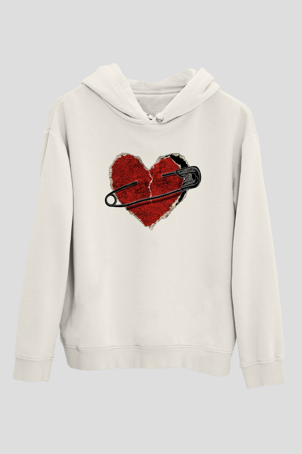 Sevgililer Günü Beyaz Unisex Hoodie