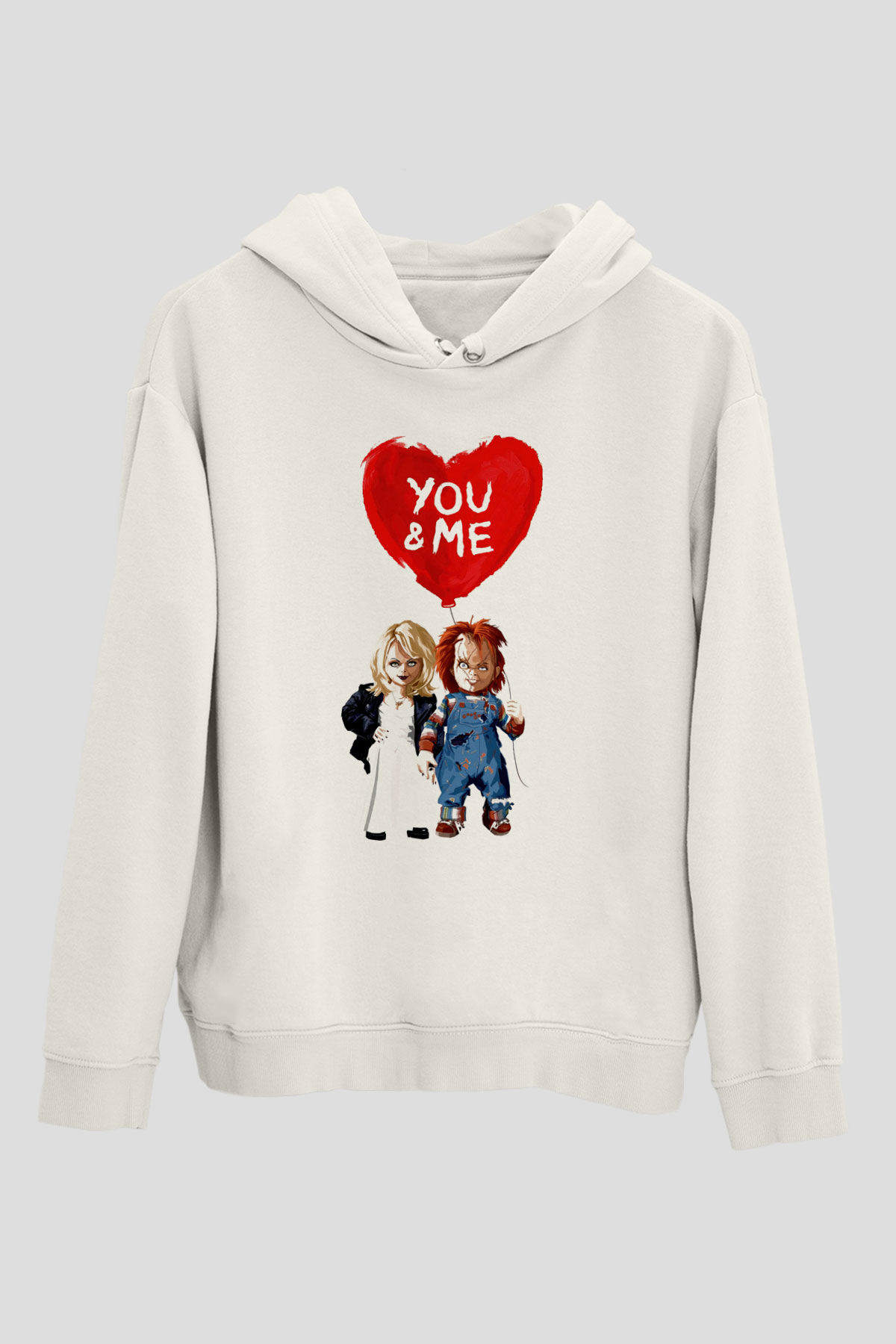 Sevgililer Günü Beyaz Unisex Hoodie