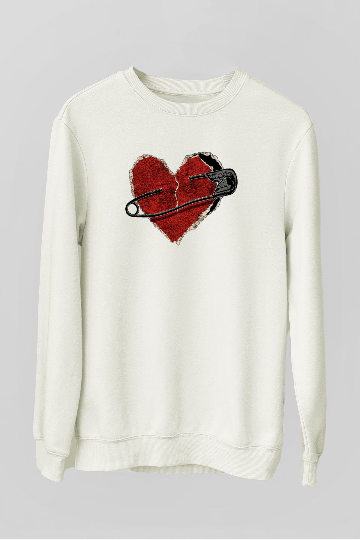 Sevgililer Günü Beyaz Unisex Sweatshirt