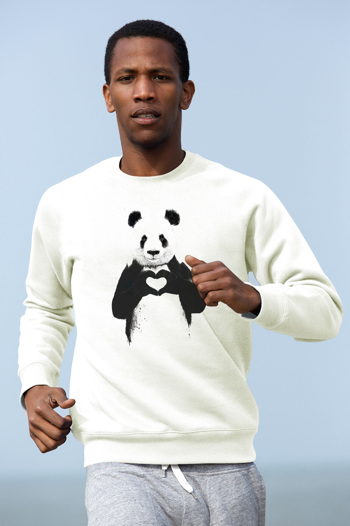 Sevgililer Günü Beyaz Unisex Sweatshirt