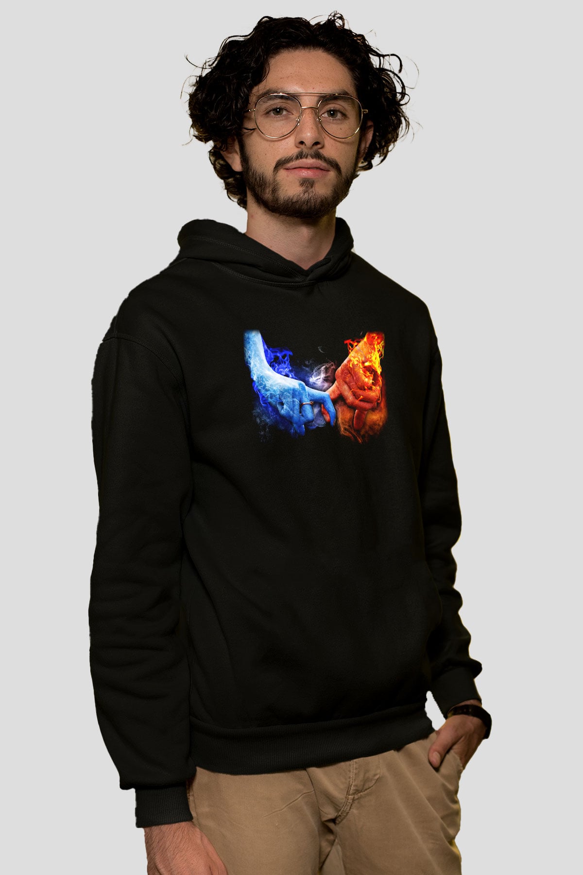 Sevgililer Günü Siyah Unisex Hoodie