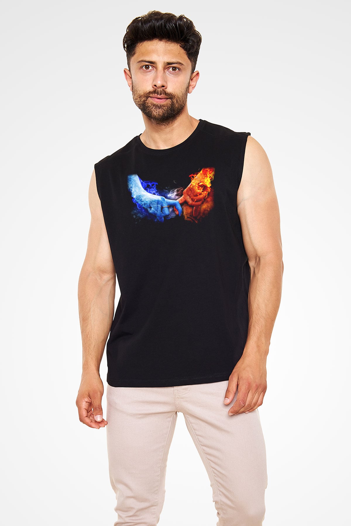 Sevgililer Günü Siyah Unisex Kolsuz Tişört