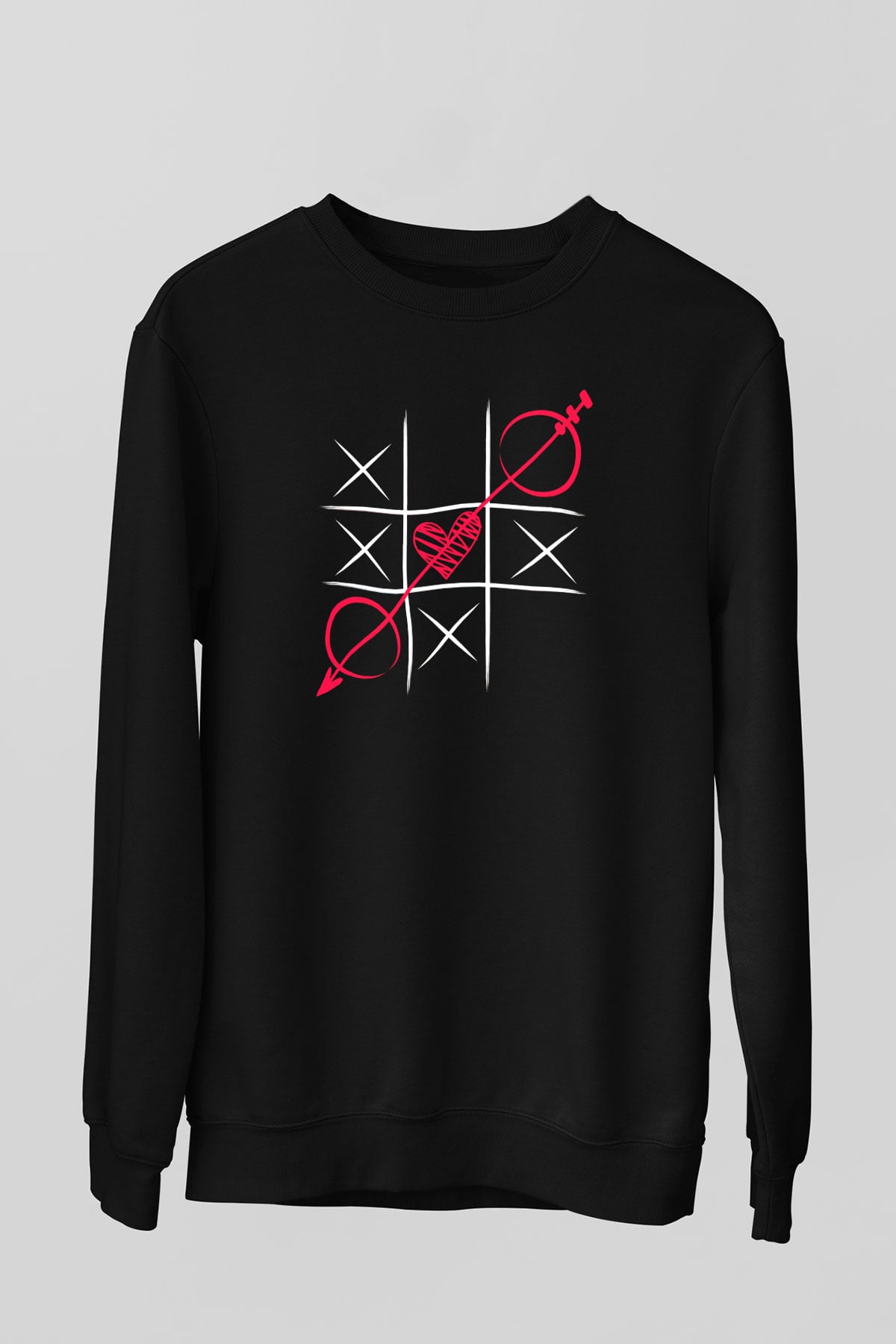 Sevgililer Günü Siyah Unisex Sweatshirt
