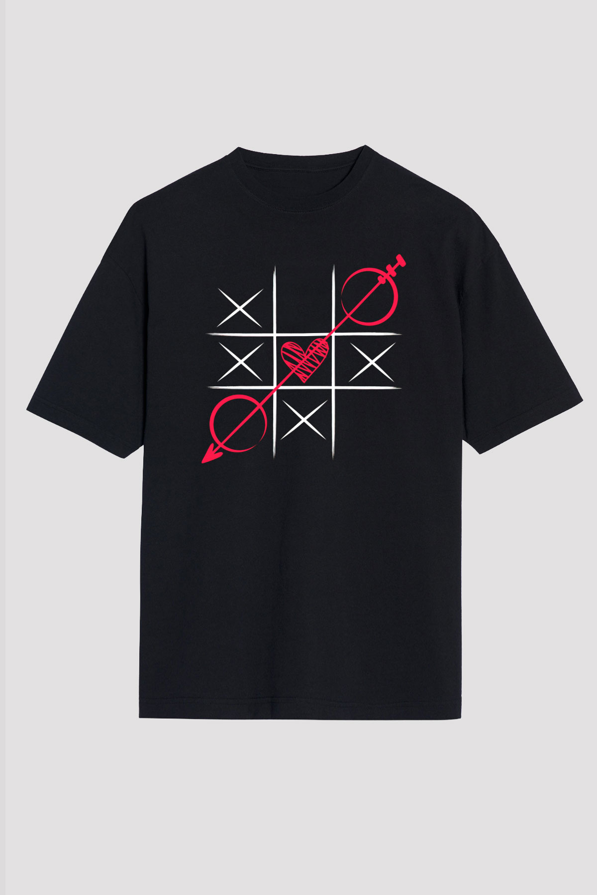 Sevgililer Günü Siyah Unisex Tişört T-Shirt - TişörtFabrikası