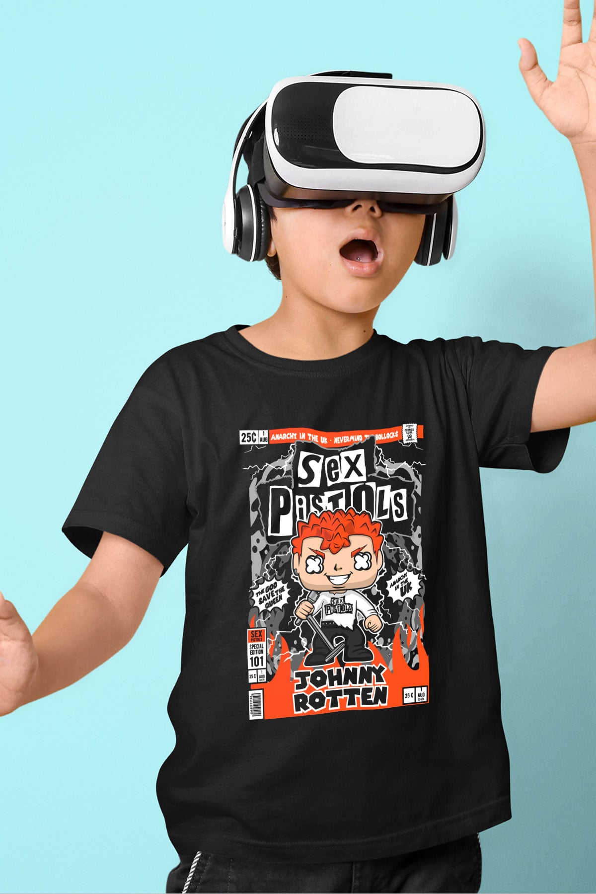 SexPistols Baskılı Unisex Siyah Çocuk Tişört