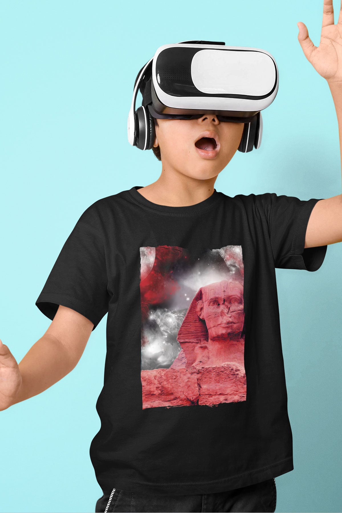 Sfenks Siyah Unisex Çocuk Tişört