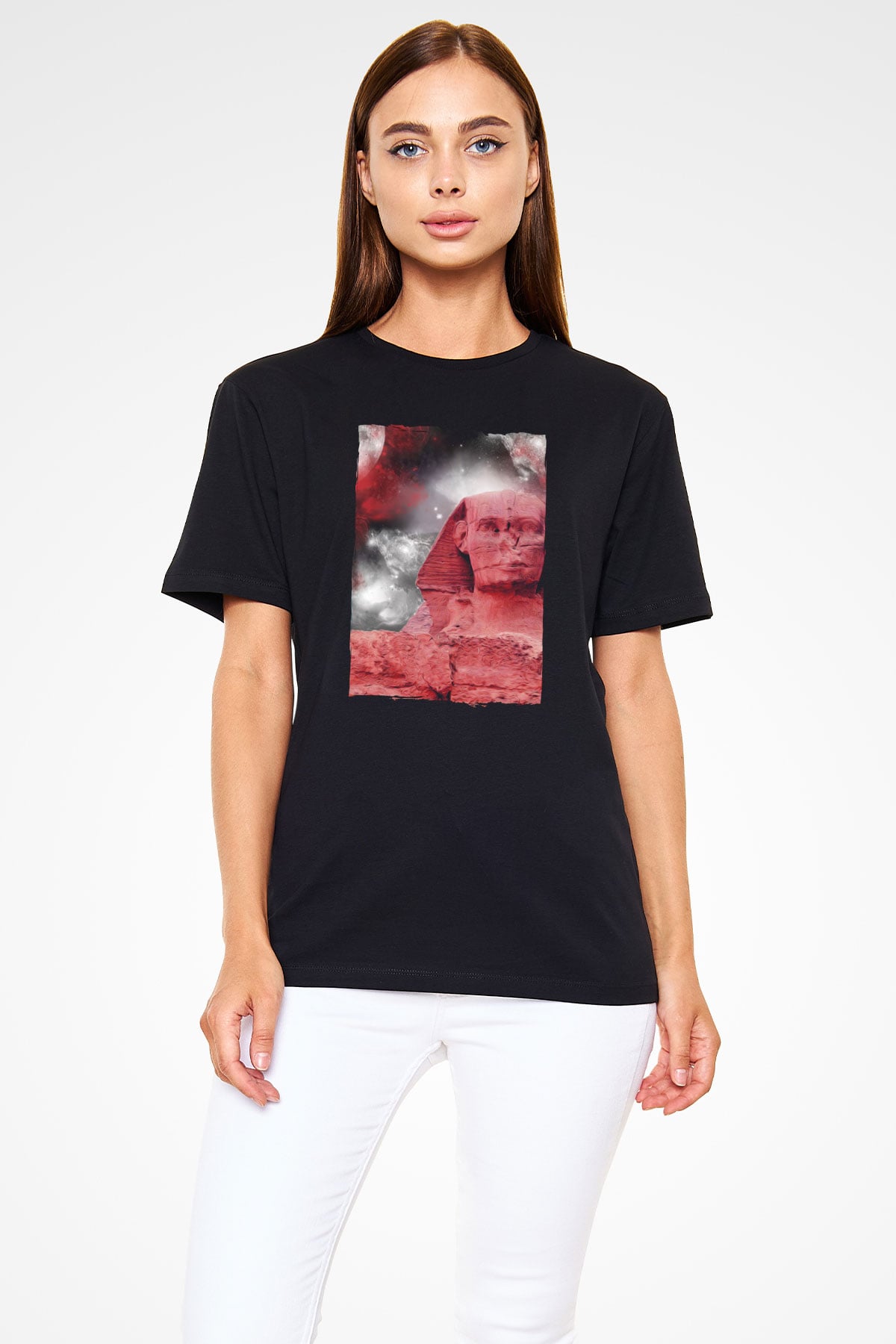 Sfenks Siyah Unisex Tişört T-Shirt - TişörtFabrikası