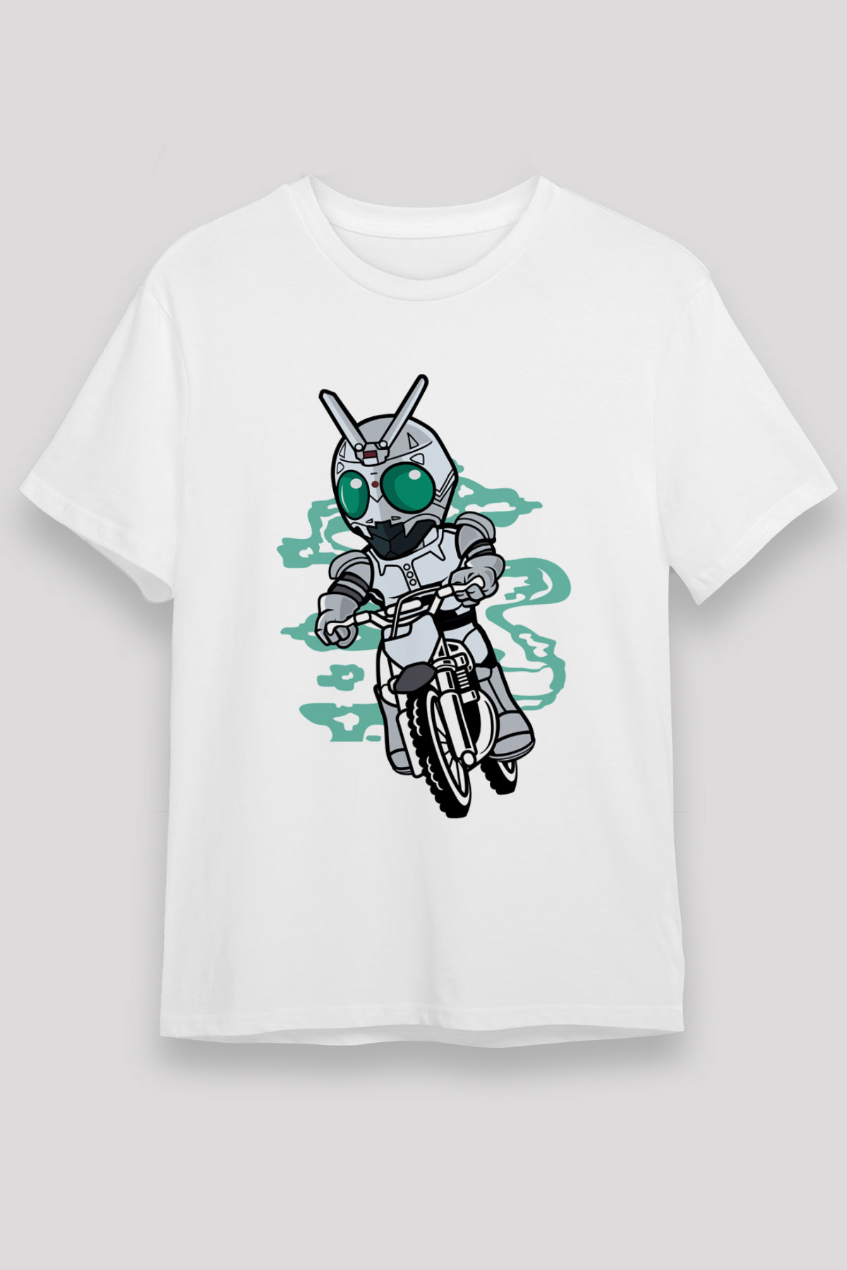 Shadowmoon Motocross Rider Baskılı Beyaz Unisex Tshirt