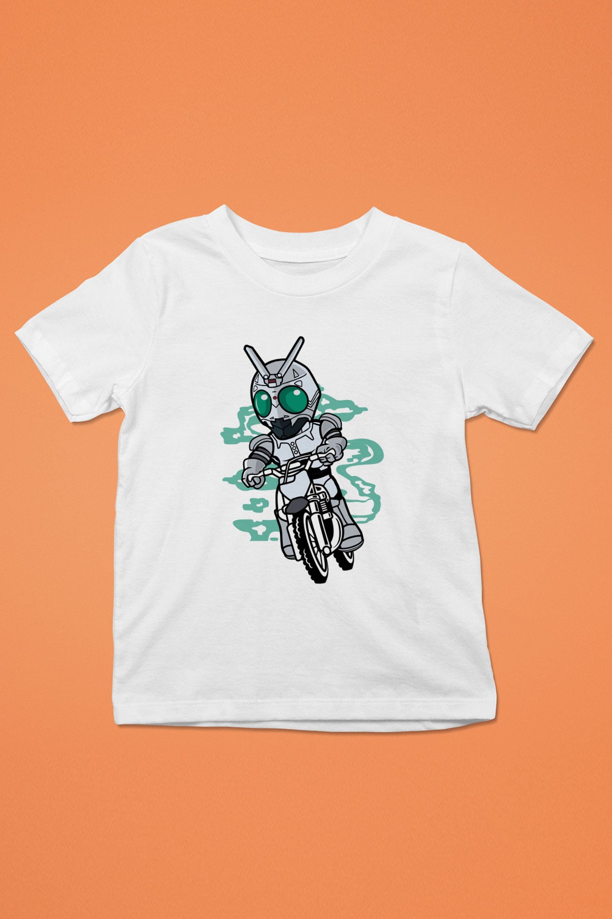 Shadowmoon Motocross Rider Baskılı Beyaz Unisex Çocuk Tshirt