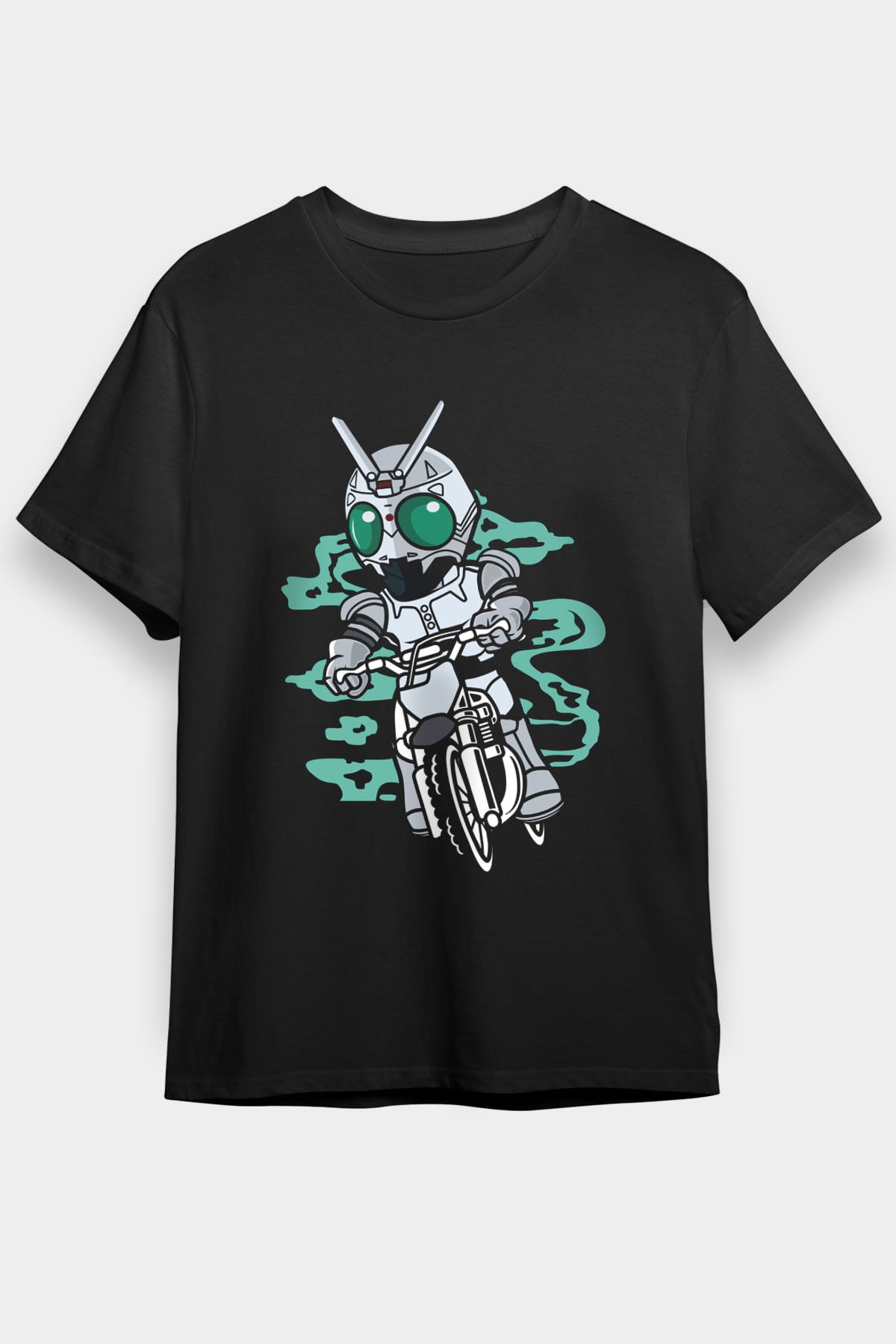 Shadowmoon Motocross Rider Baskılı Siyah Unisex Tshirt