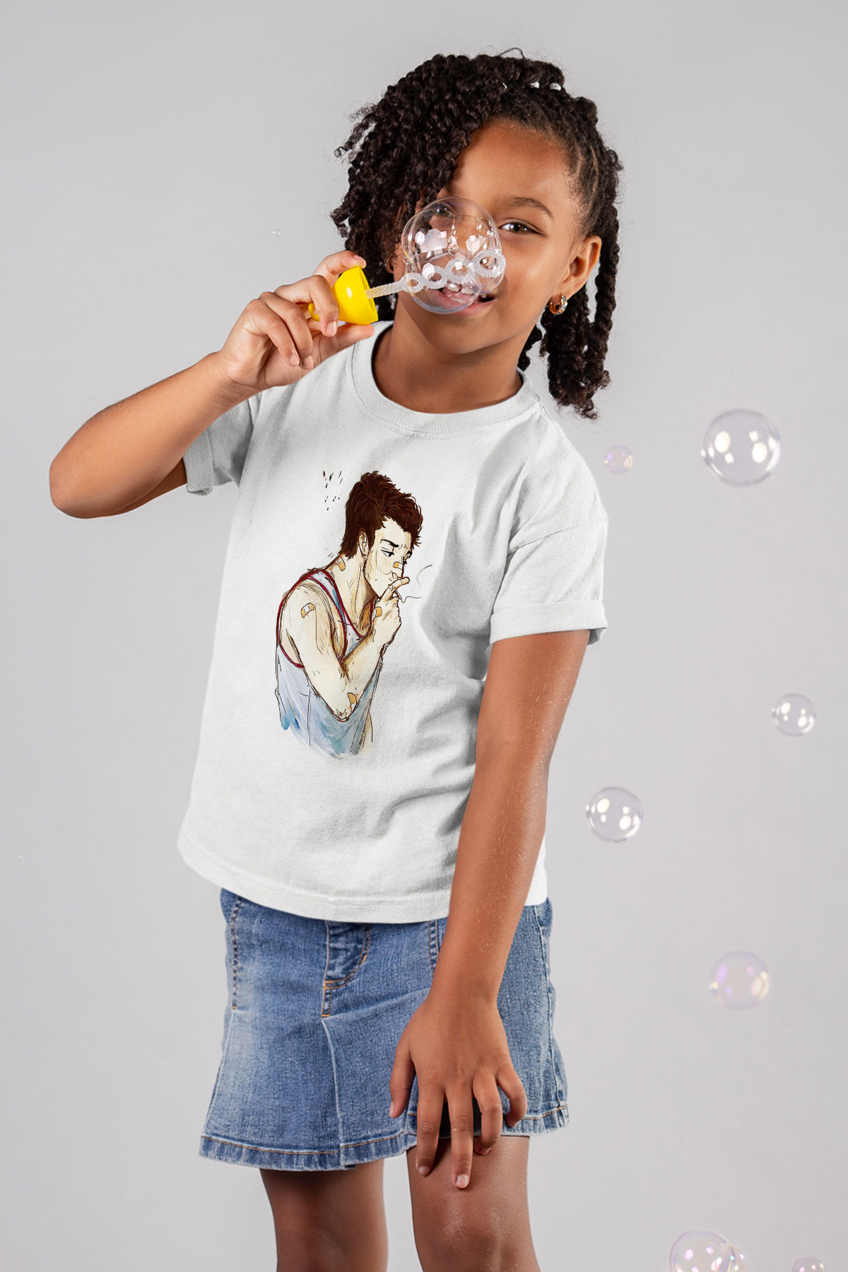 Shameless Baskılı Beyaz Unisex Beyaz Çocuk Tişört - Tshirt