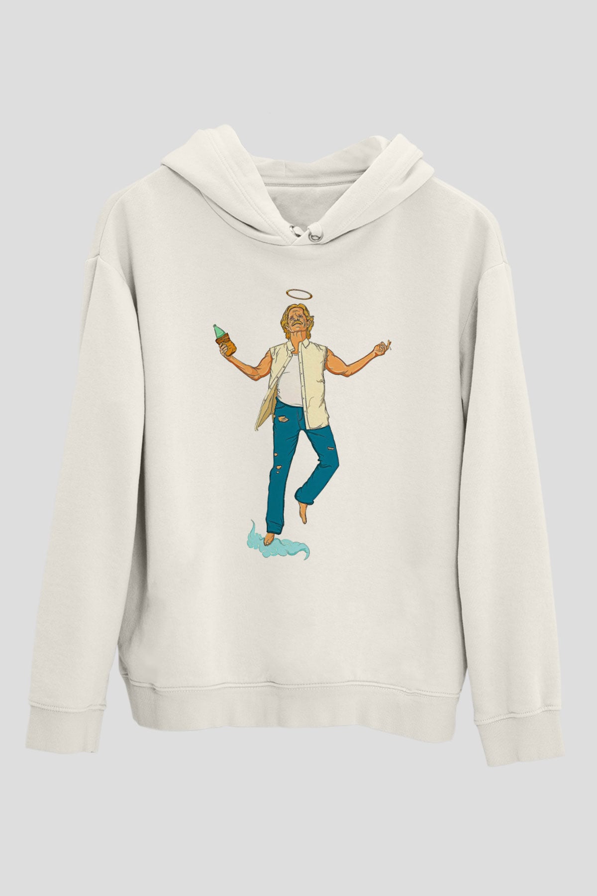 Shameless Baskılı Beyaz Unisex Hoodie