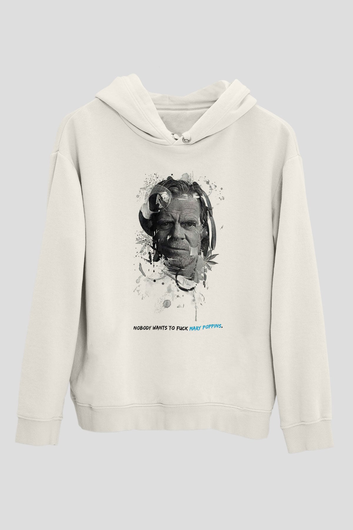 Shameless Baskılı Beyaz Unisex Hoodie