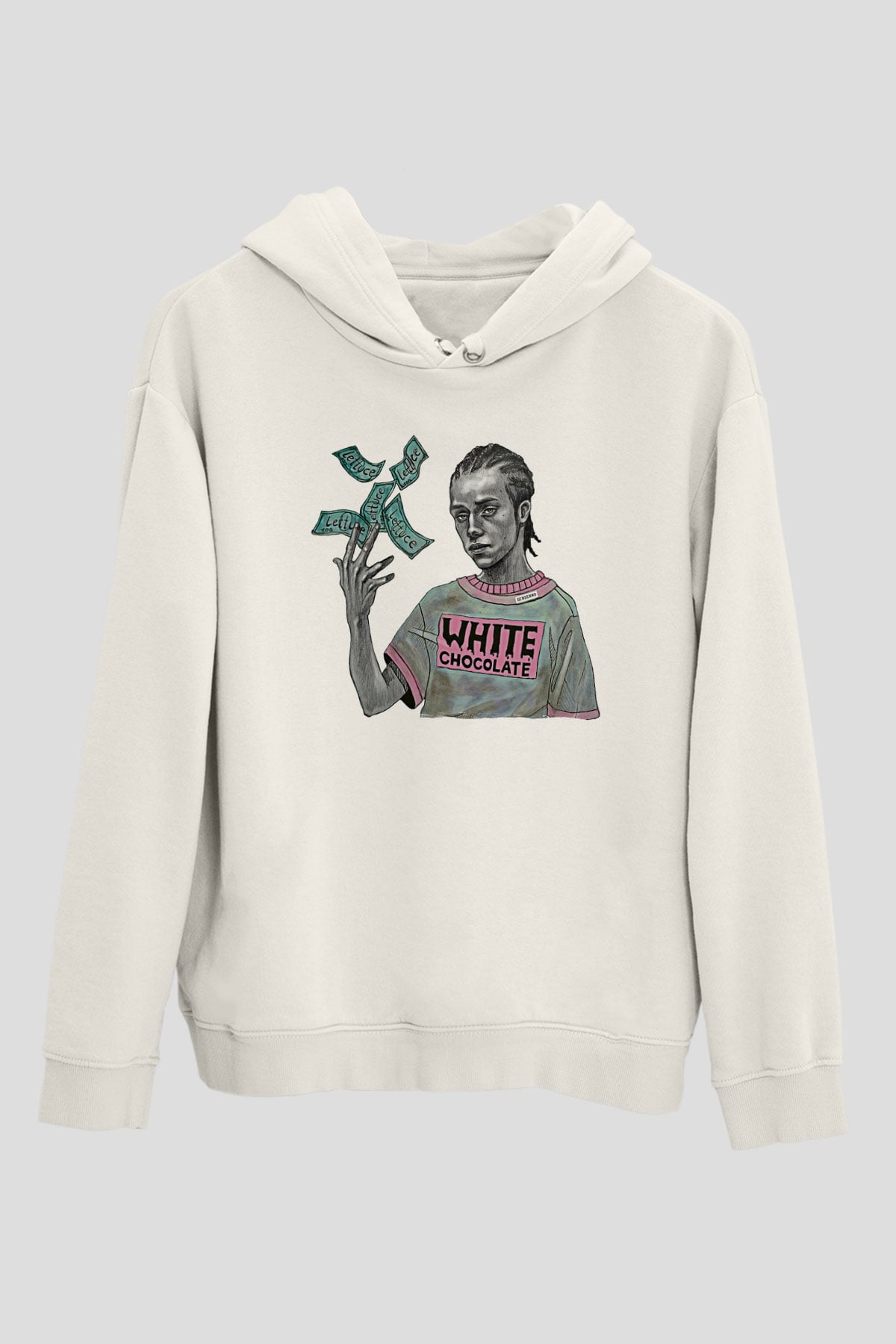 Shameless Baskılı Beyaz Unisex Hoodie